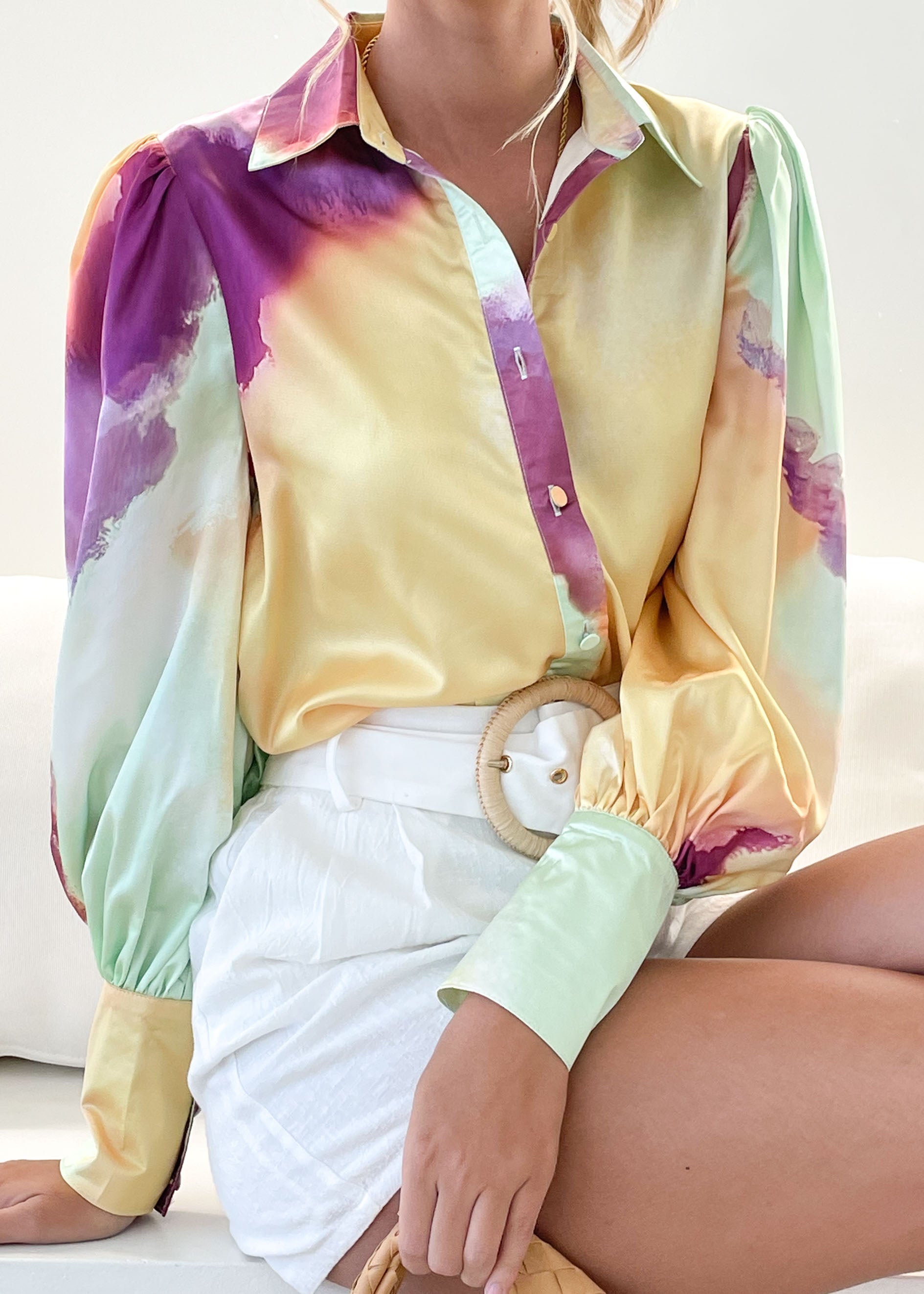 Kelandra Shirt - Mint Watercolour
