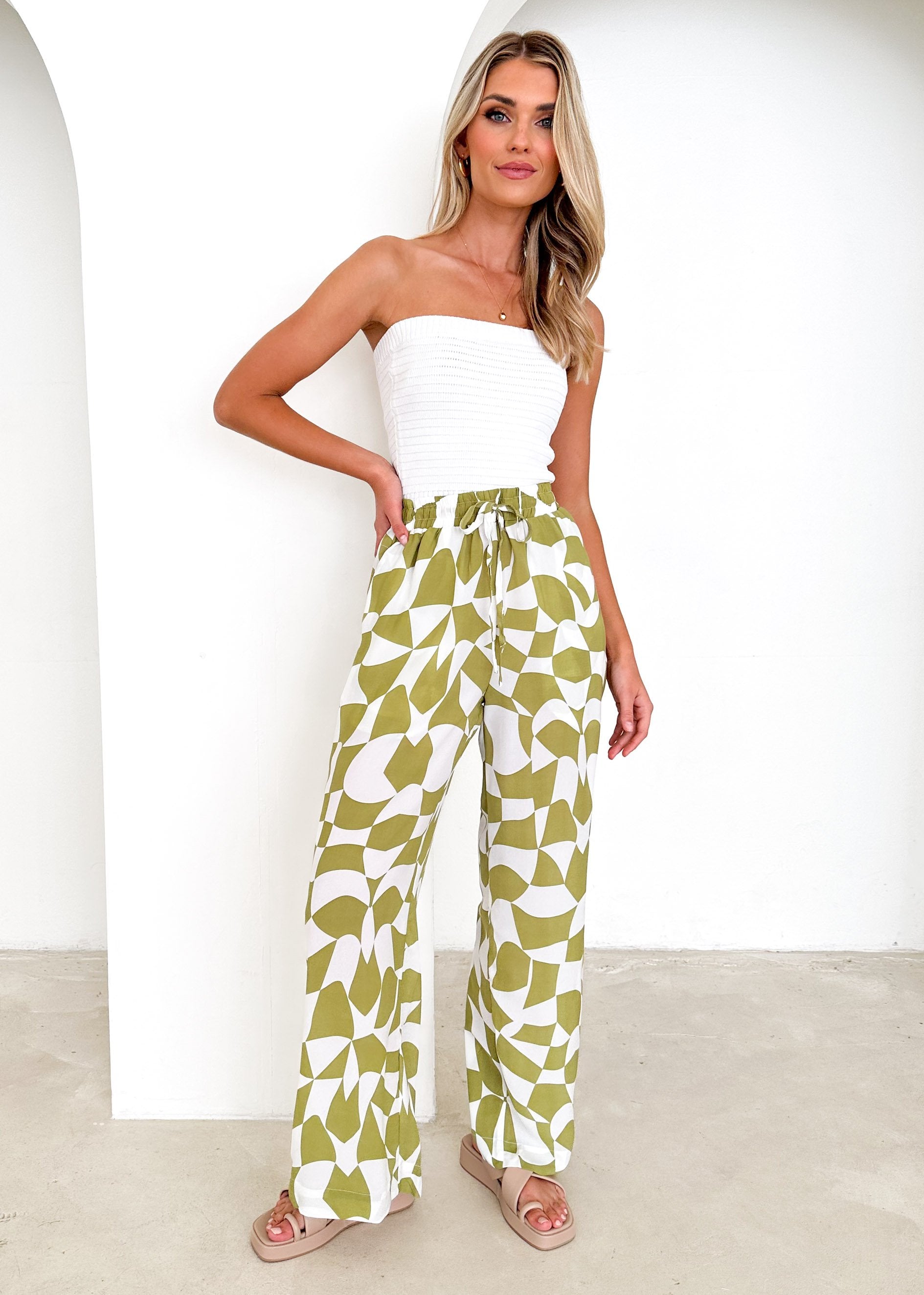 Antonella Pants - Lime Abstract