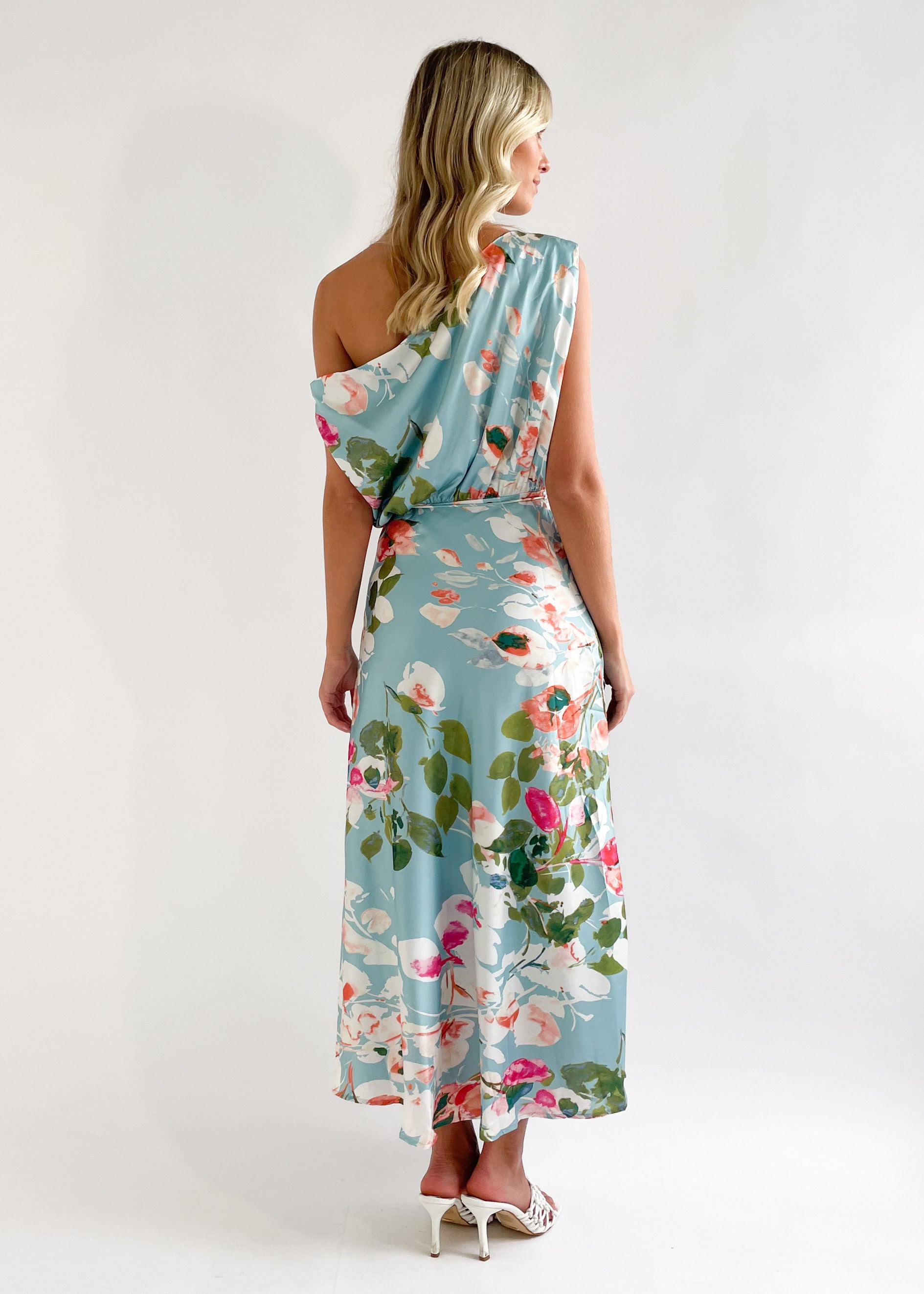 Larose Midi Dress - Blue Floral