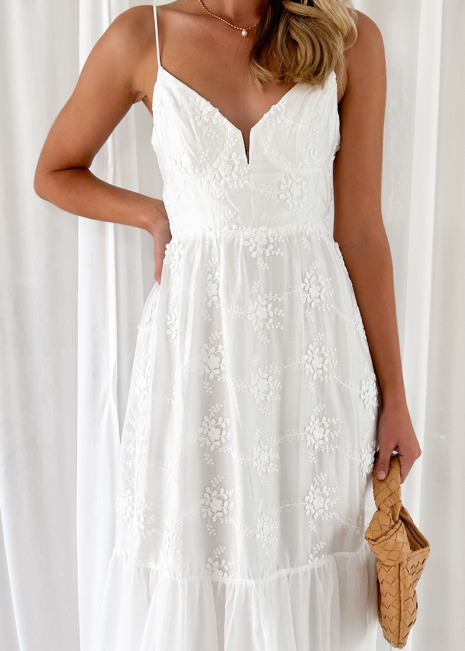 Trince Midi Dress - Off White