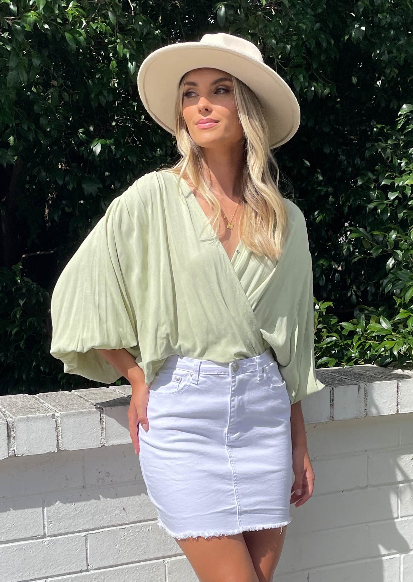 Elissa Blouse  - Pistachio