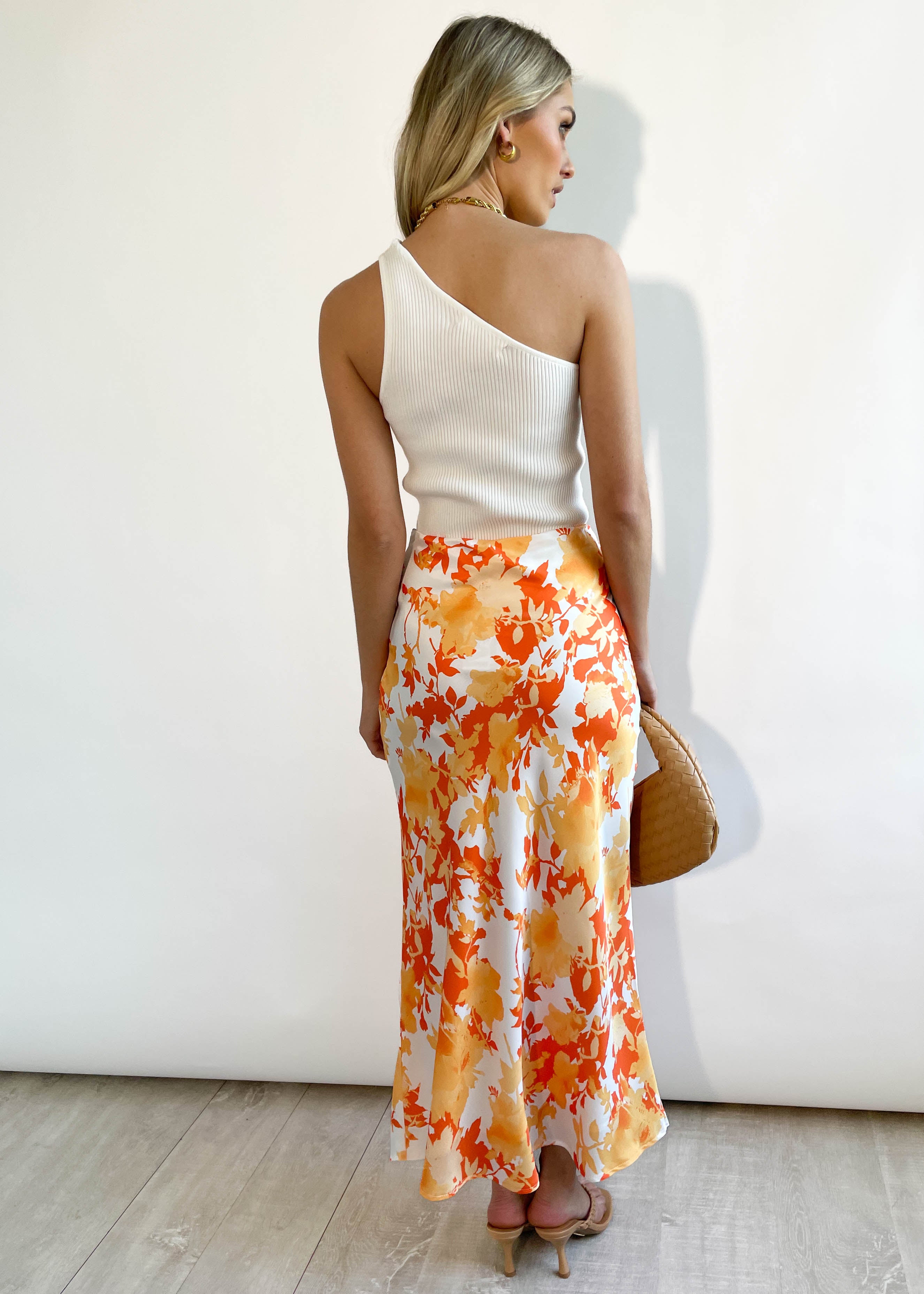 Harleigh Midi Skirt - Orange Maple