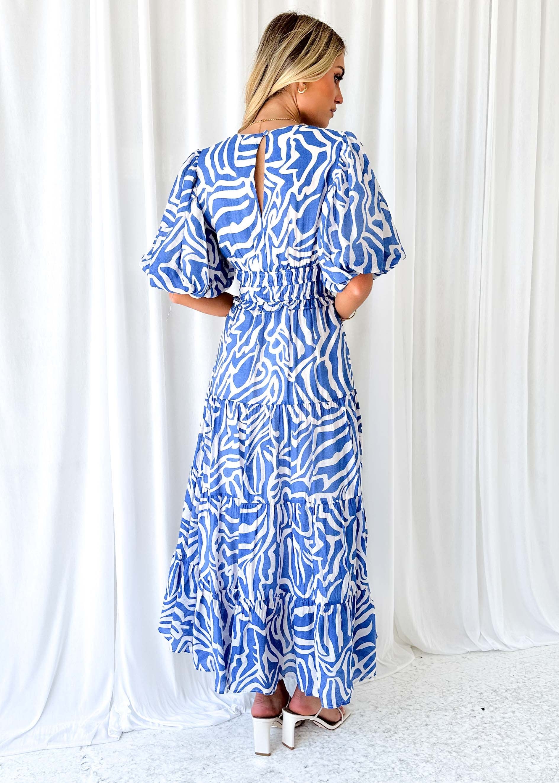 Emerie Midi Dress - Blue Zebra