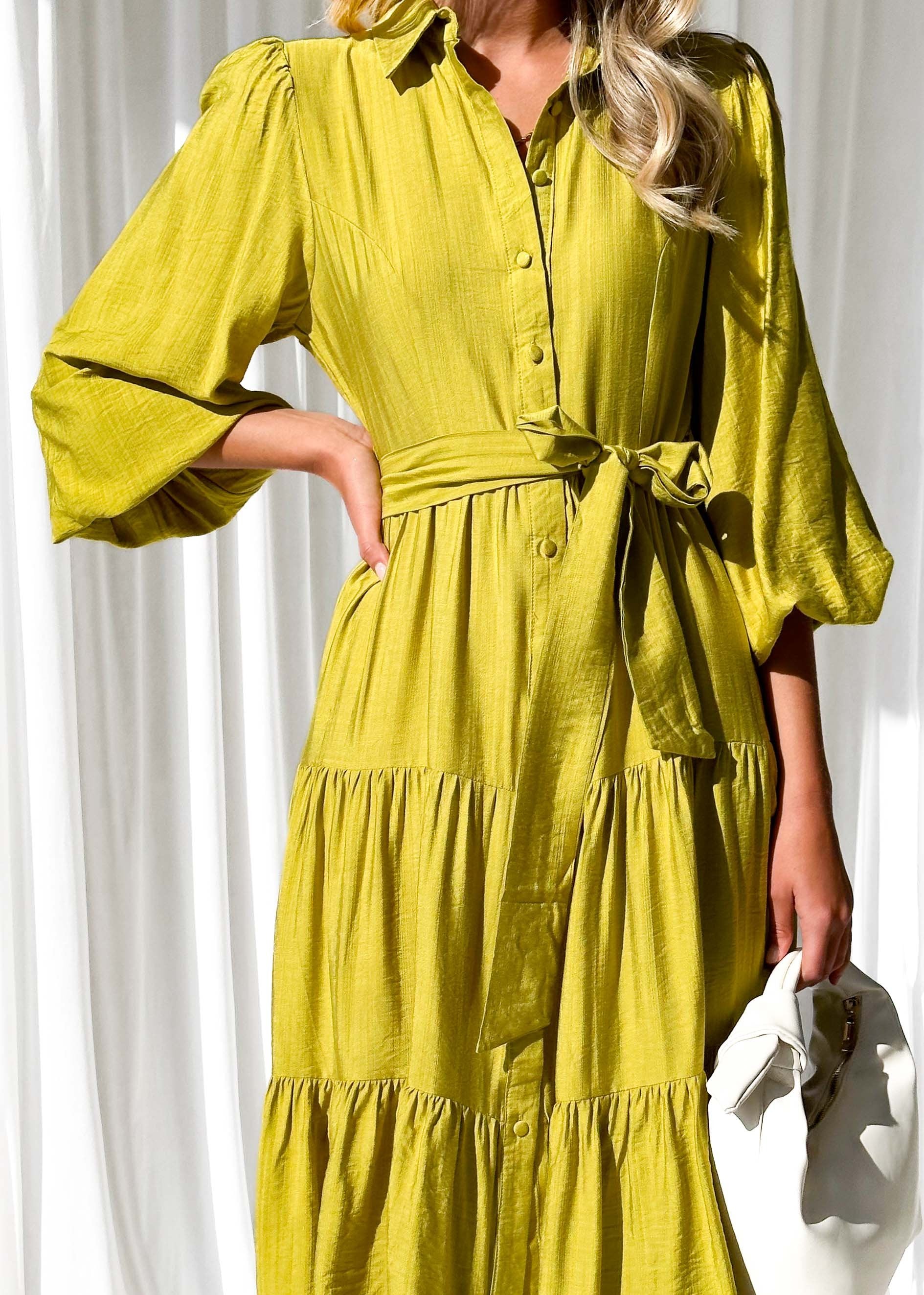 Allamaye Midi Dress - Lime