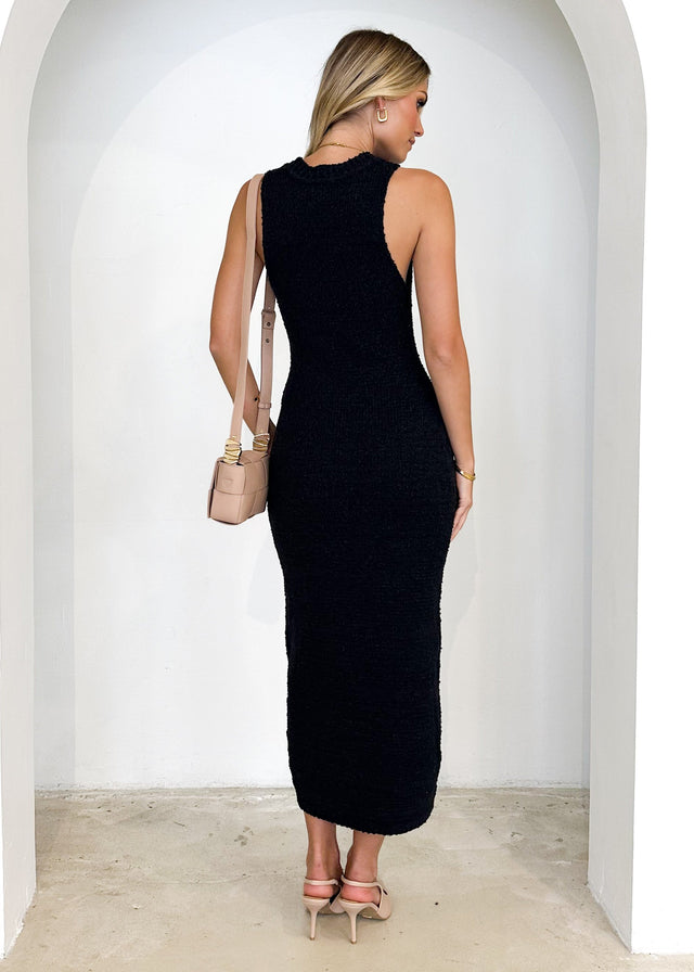 Lanely Knit Maxi Dress - Black