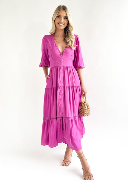 Glamma Midi Dress - Magenta