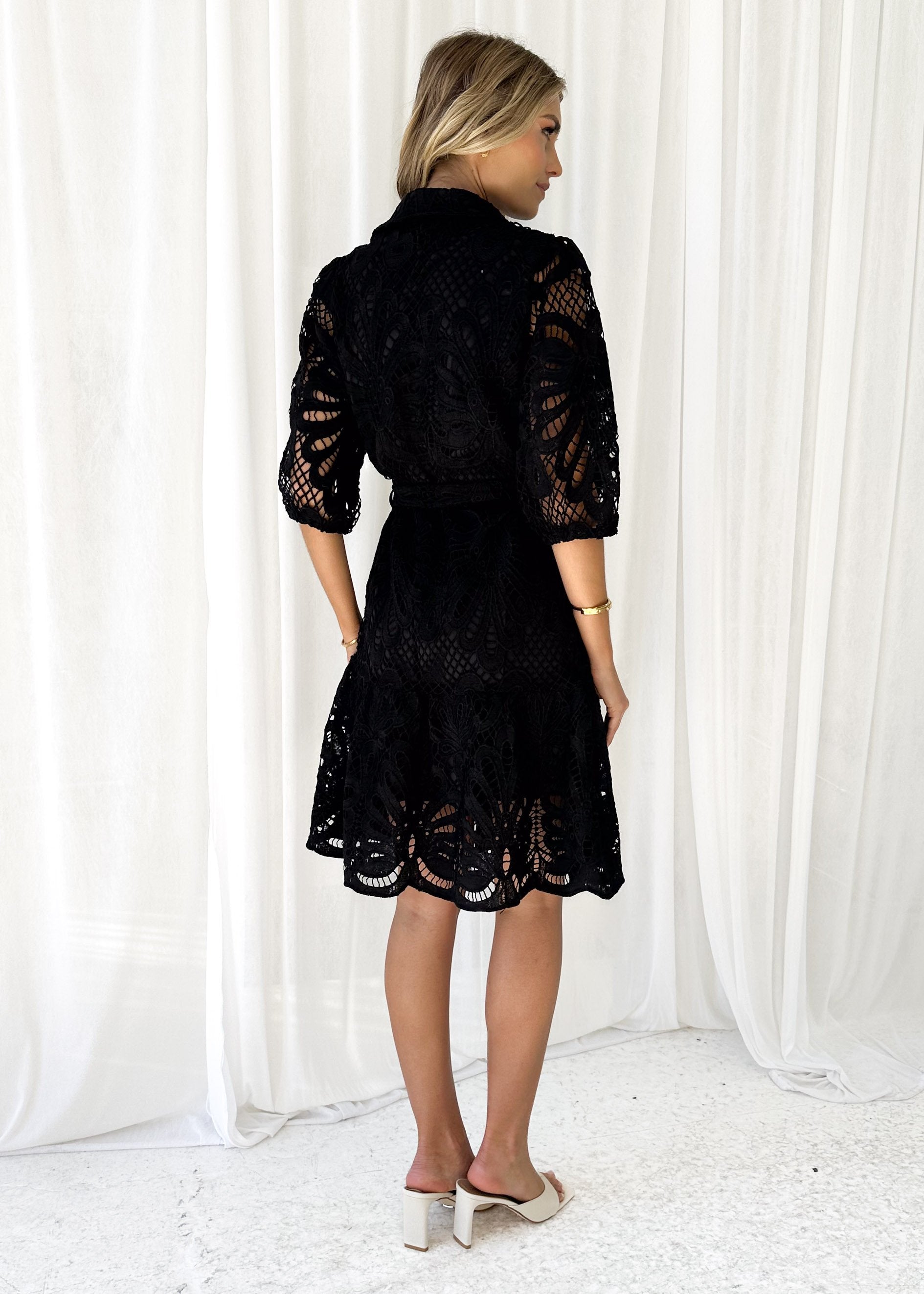 Nence Lace Dress - Black