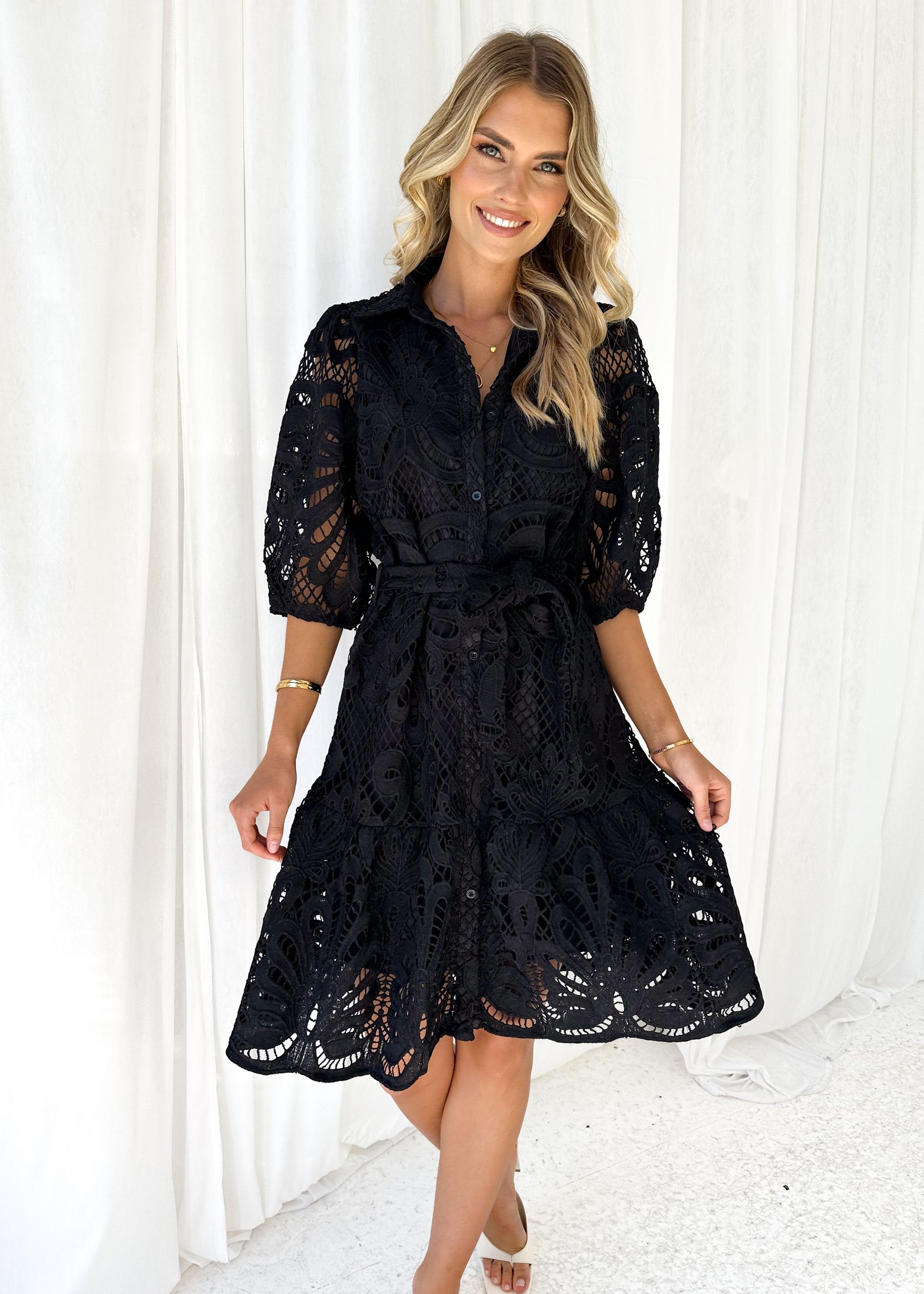 Nence Lace Dress - Black