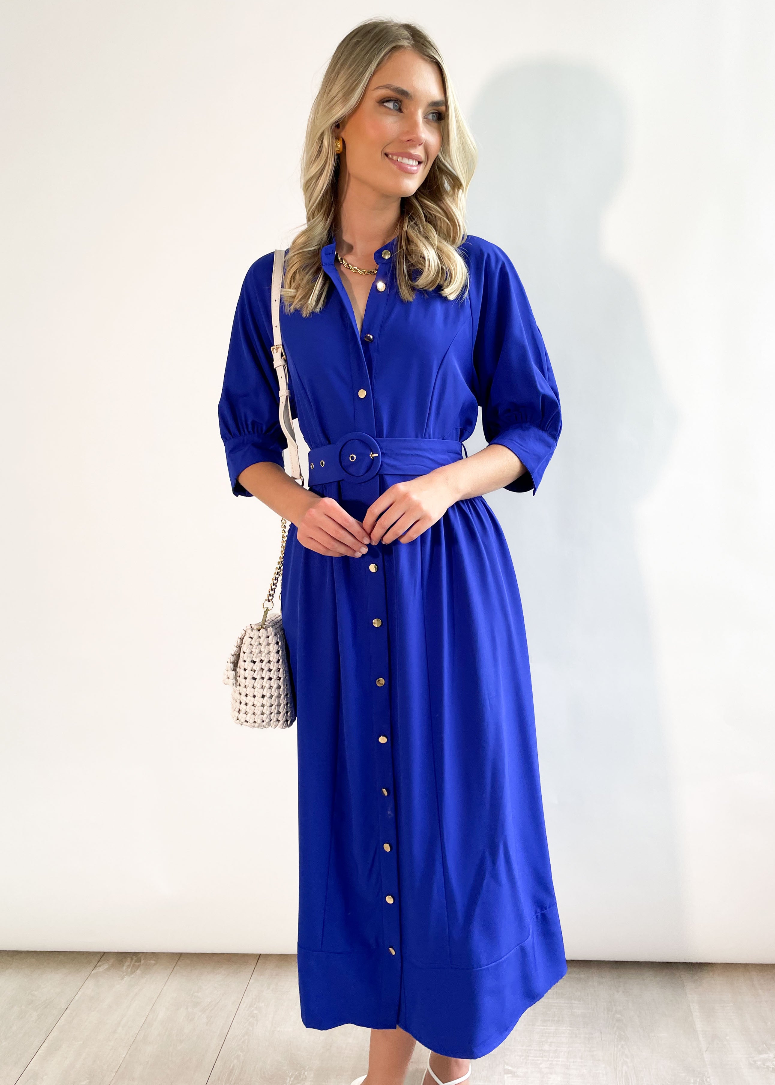 Elenna Midi Dress - Cobalt