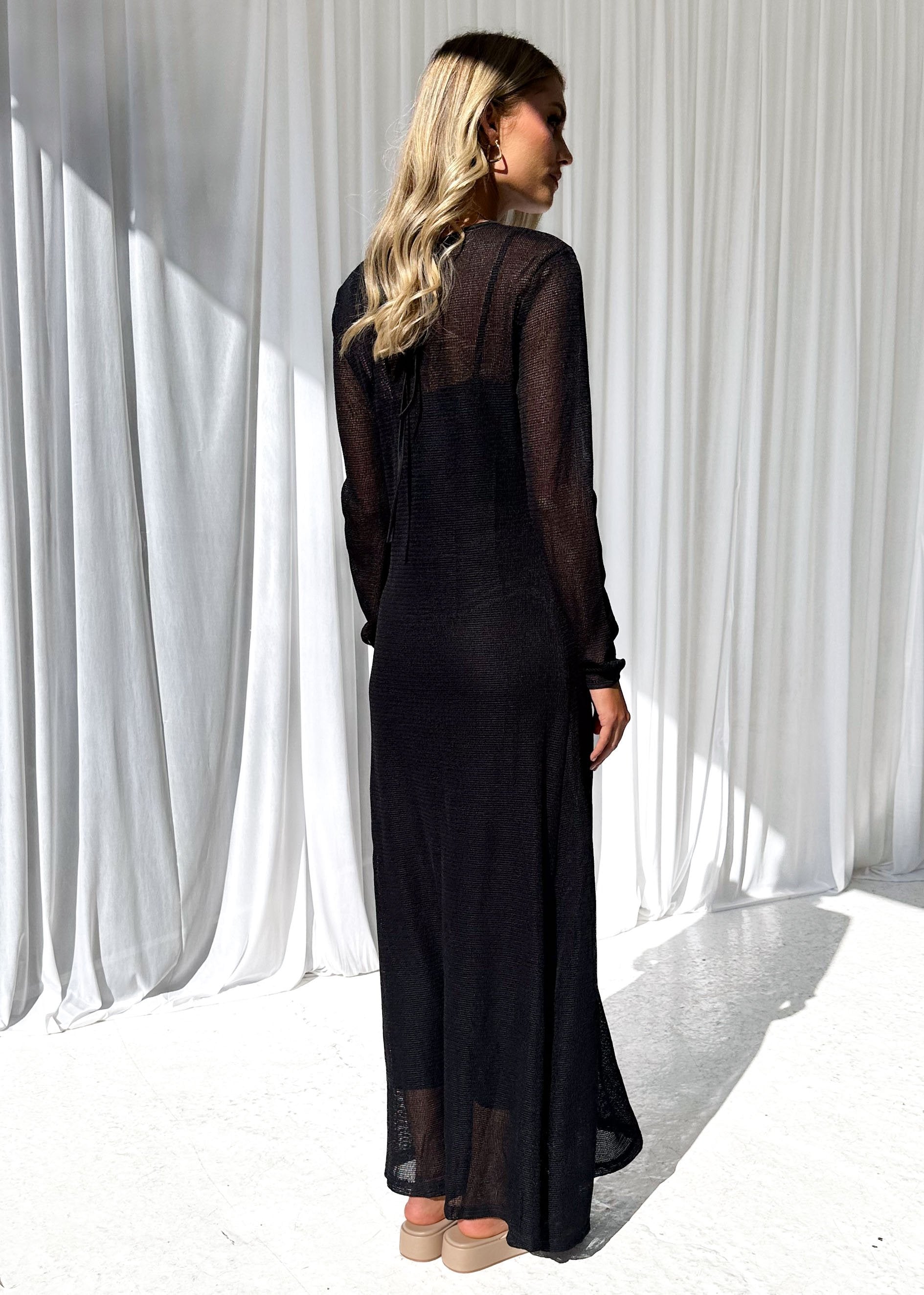 Karaa Knit Maxi Dress - Black