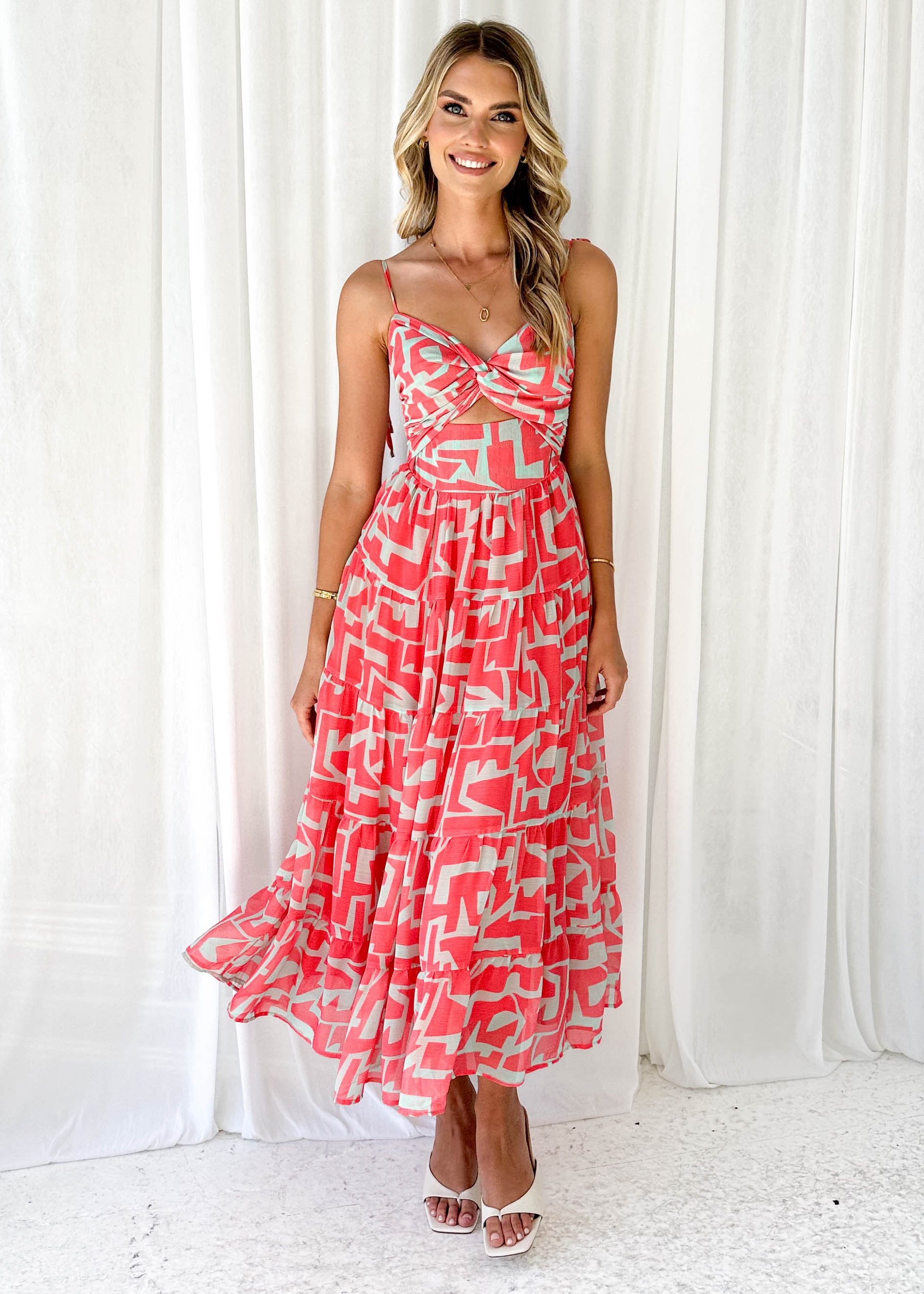 Lebble Maxi Dress - Watermelon Abstract