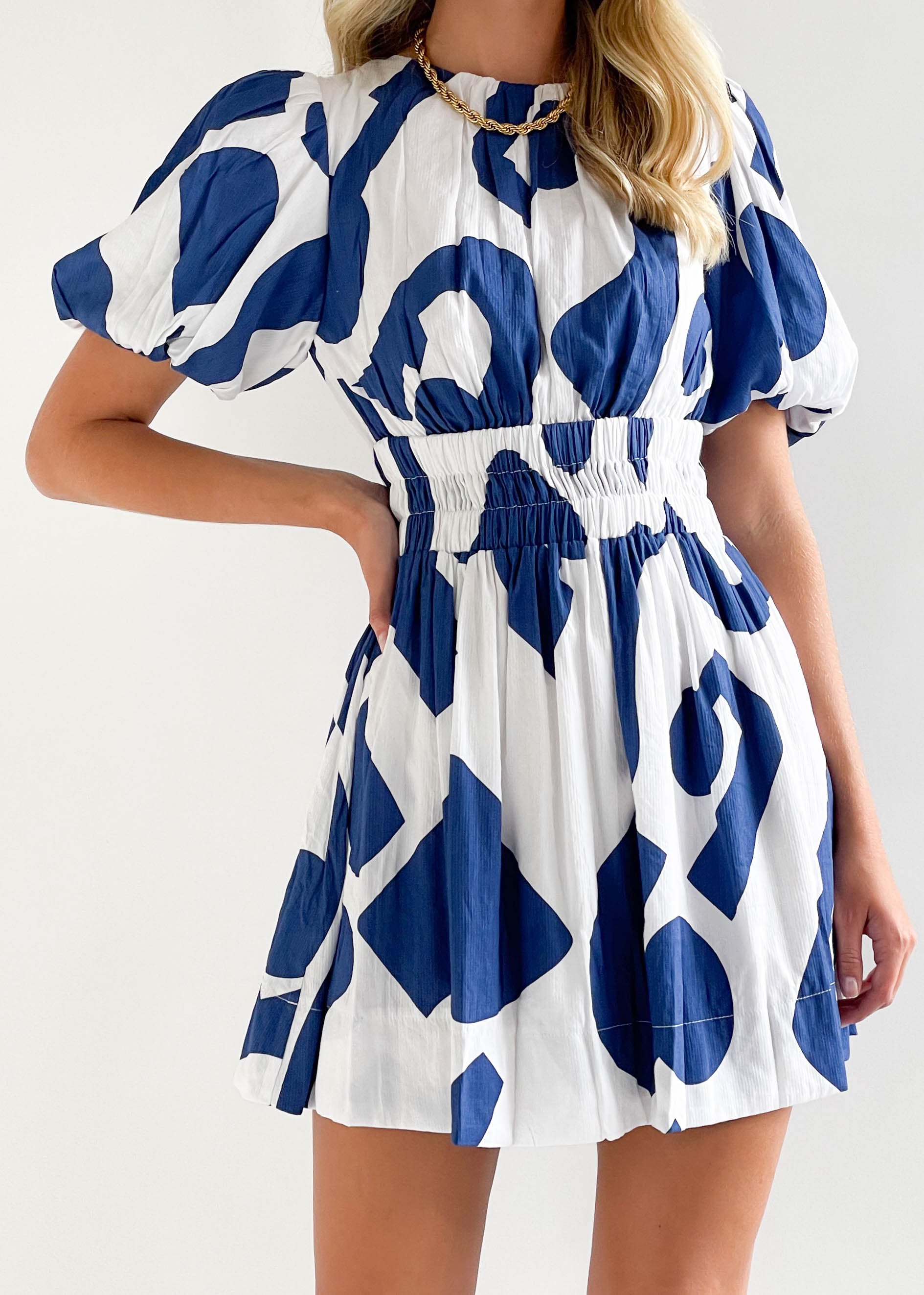Maian Dress - Blue Geo