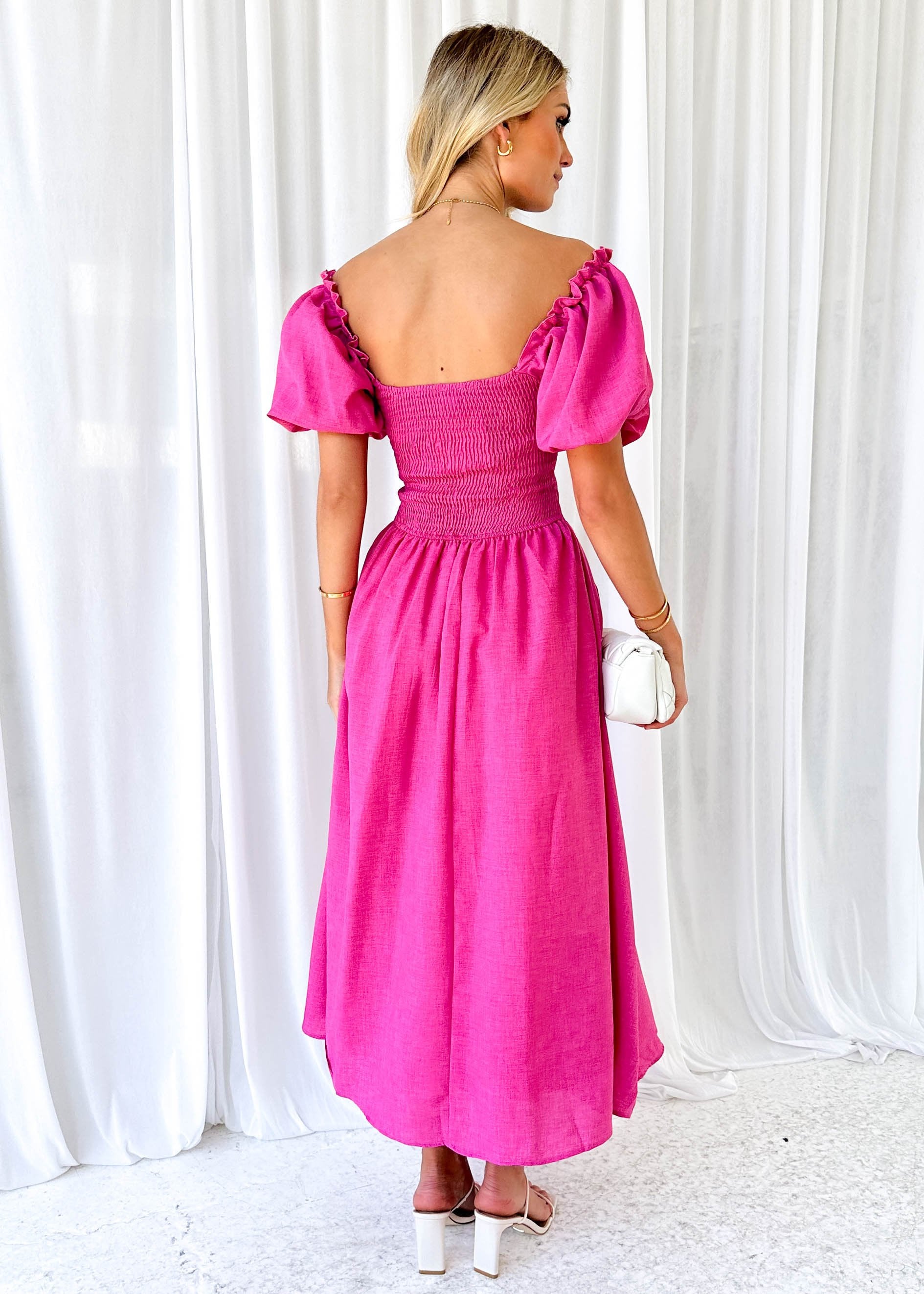 Davona Midi Dress - Hot Pink
