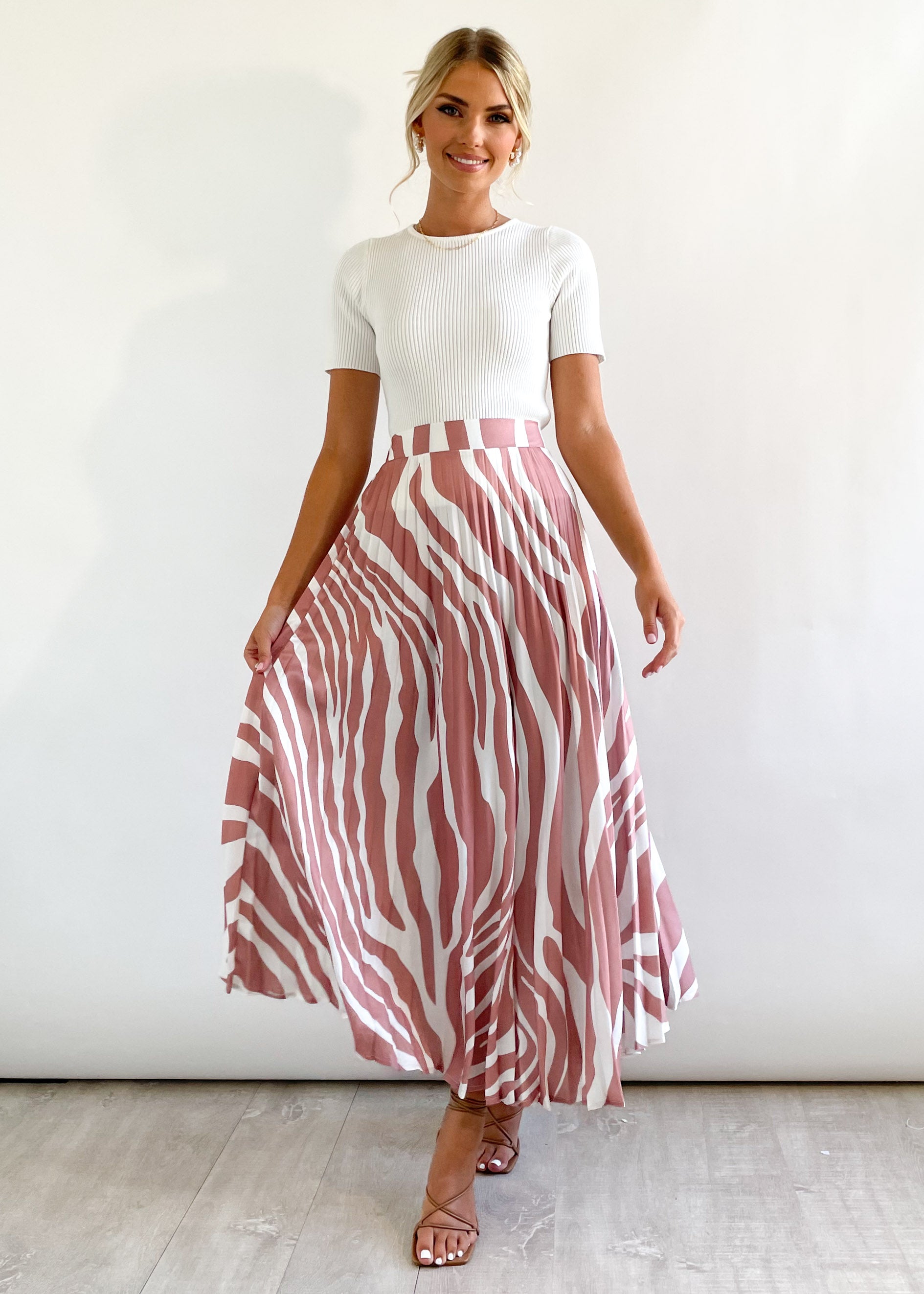 Yorkie Midi Skirt - Mocha Zebra