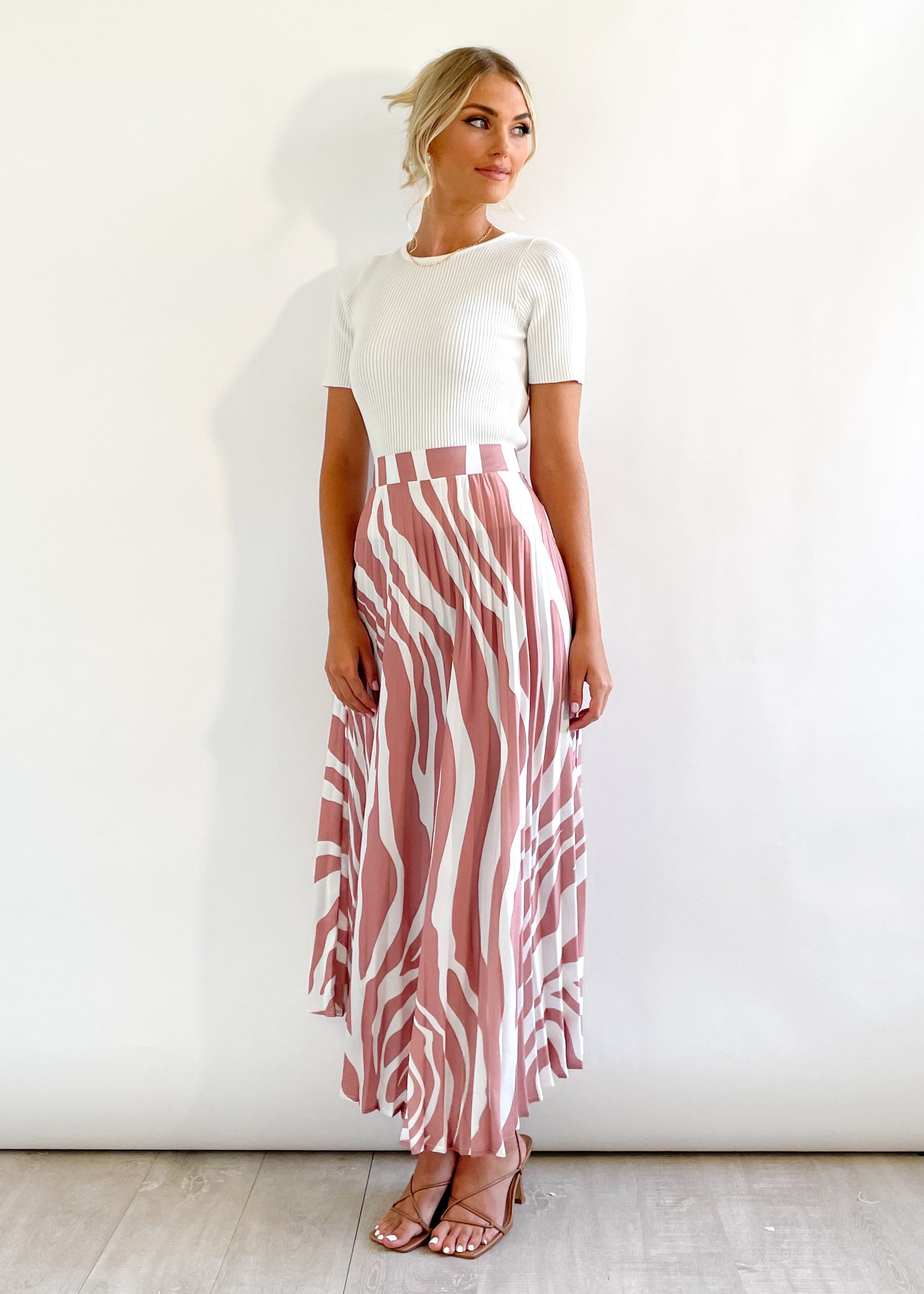 Yorkie Midi Skirt - Mocha Zebra