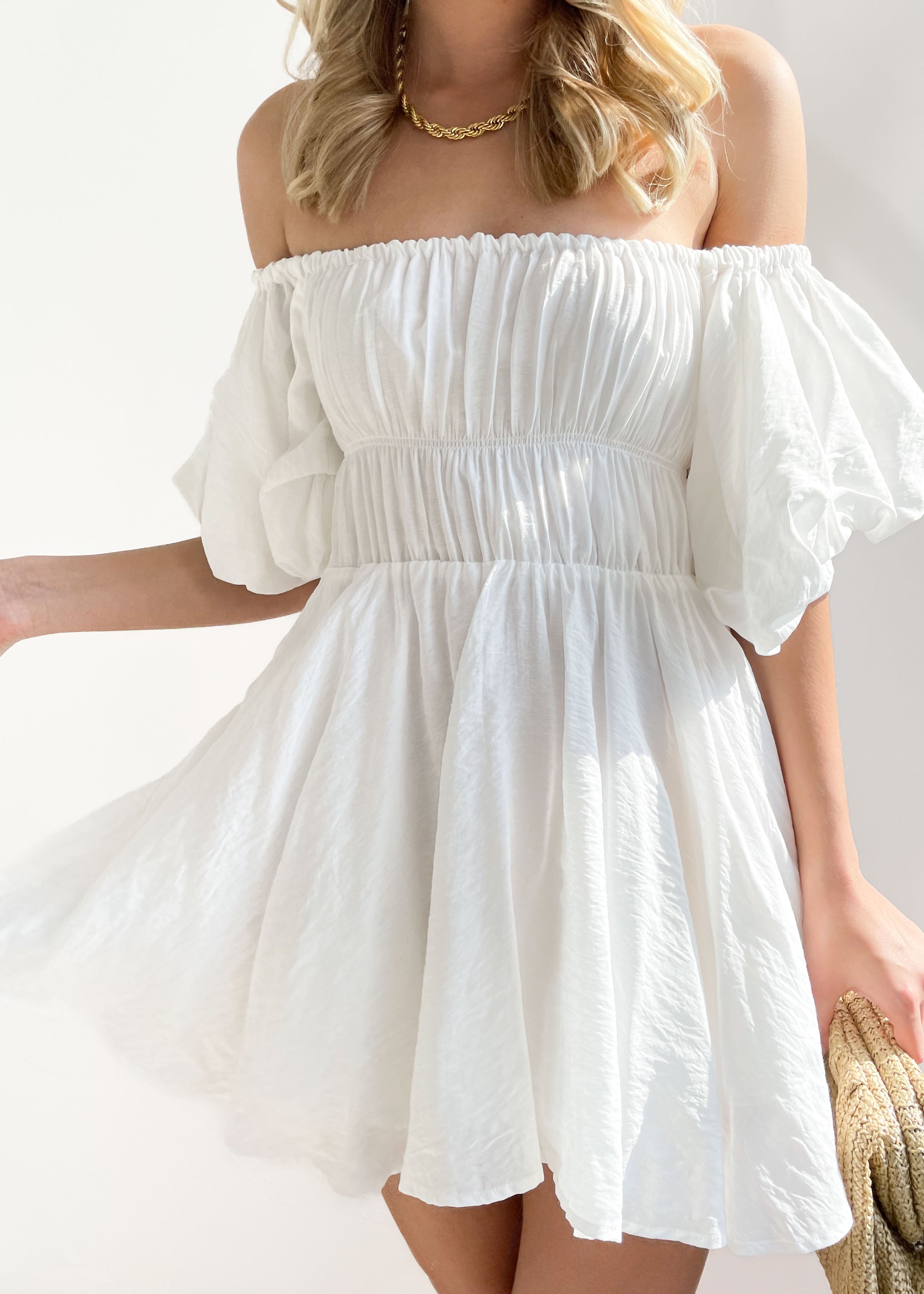 Tami Off Shoulder Dress - Off White