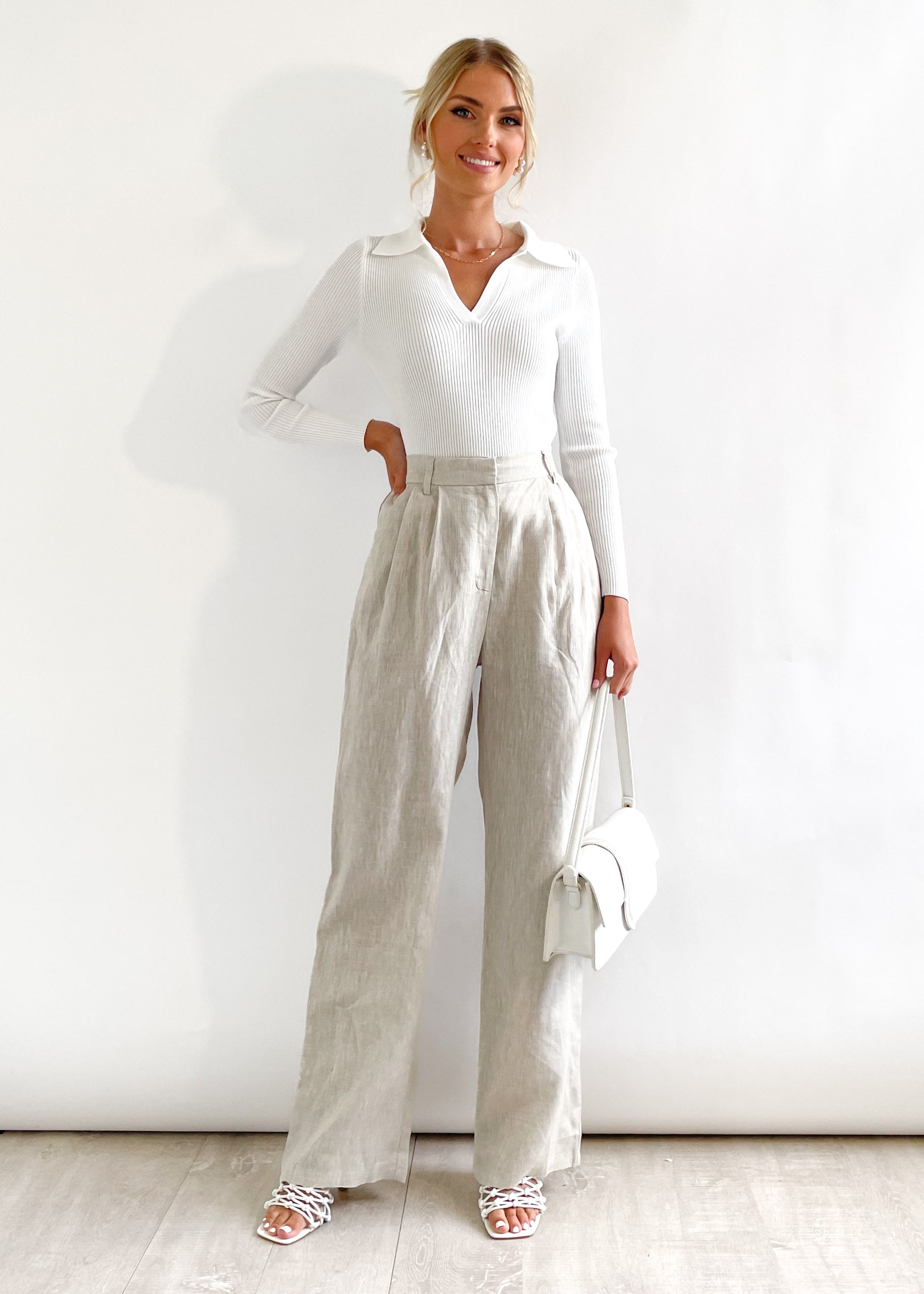 Sarita Linen Pants - Natural