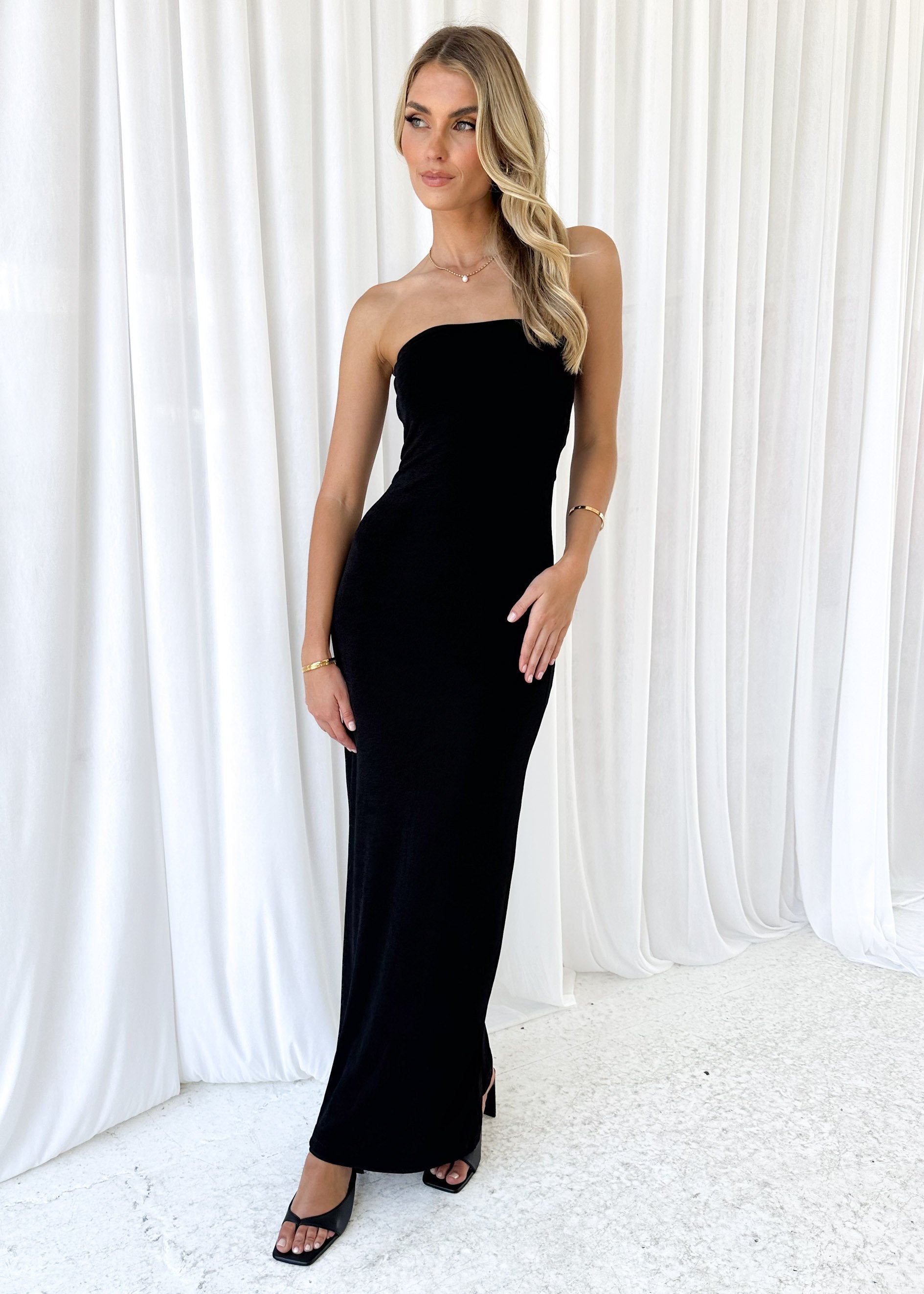 Lema Strapless Maxi Dress - Black