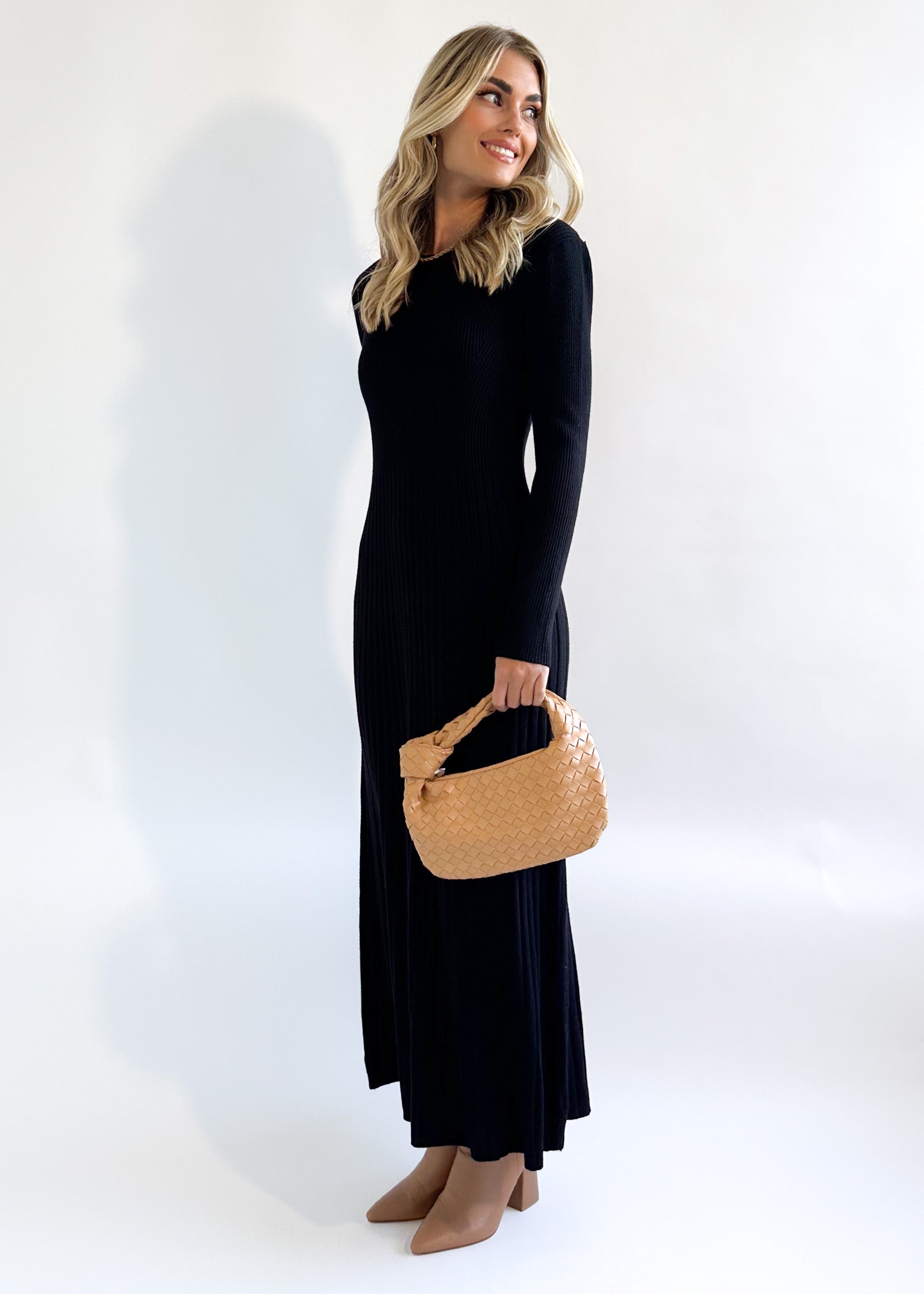 Robine Knit Midi Dress - Black