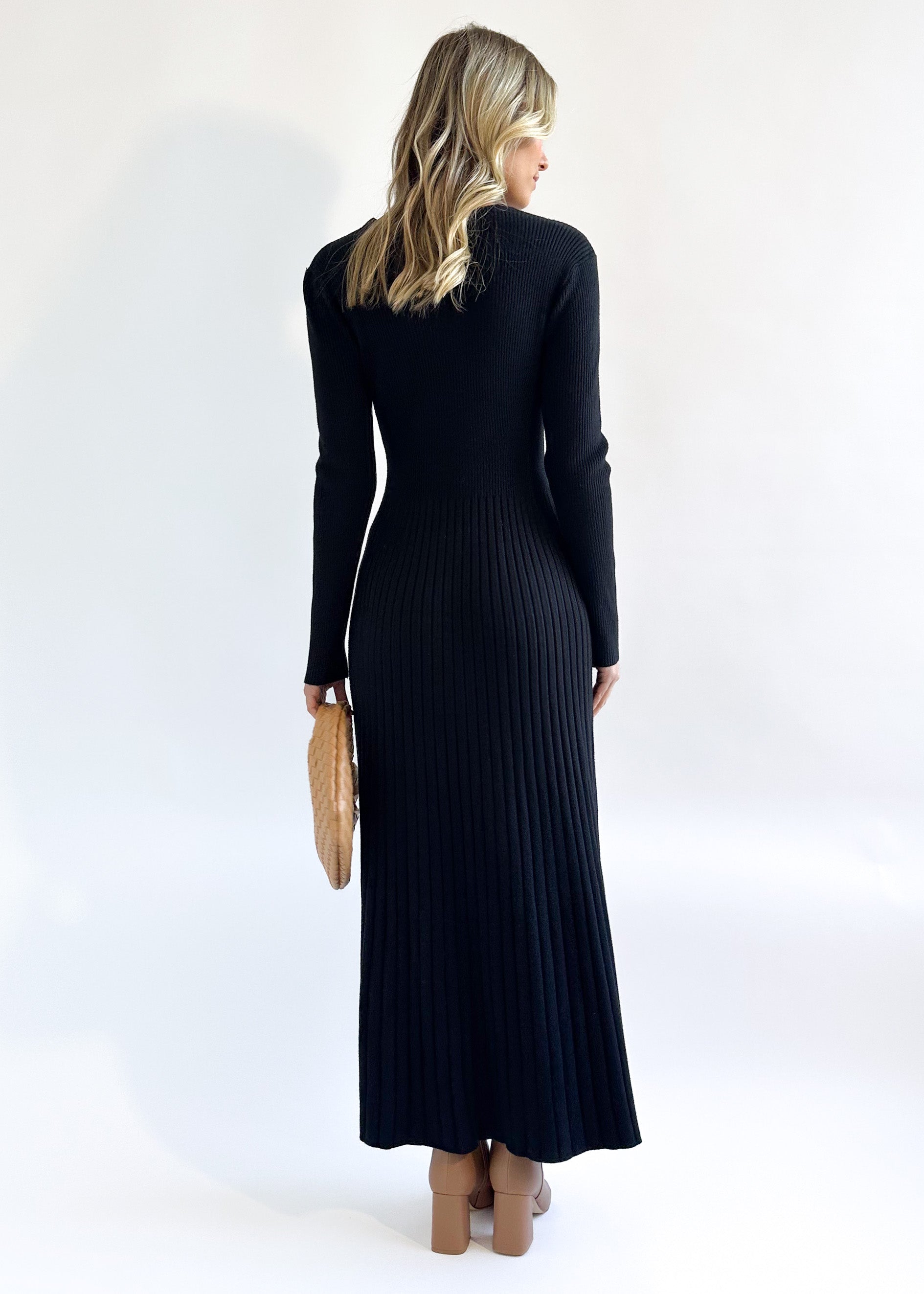 Robine Knit Midi Dress - Black