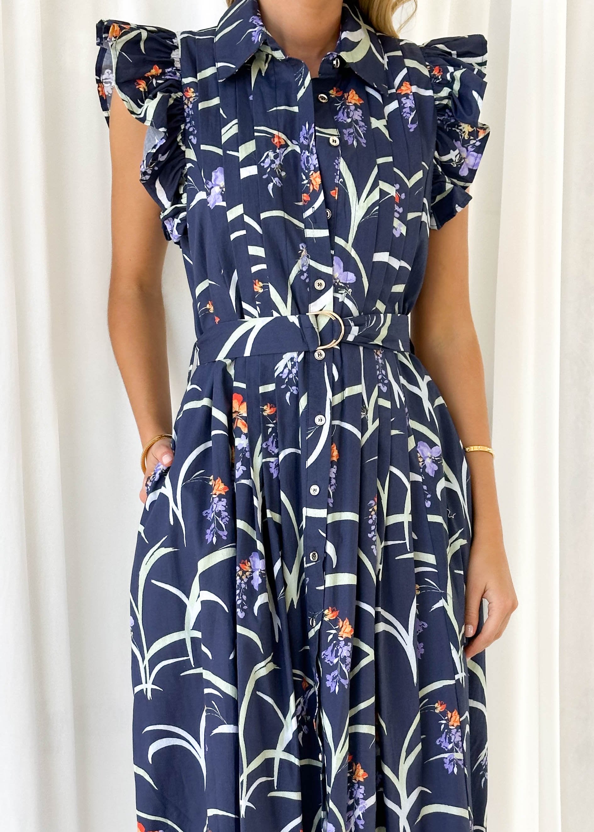 Womley Midi Dress - Navy Floral