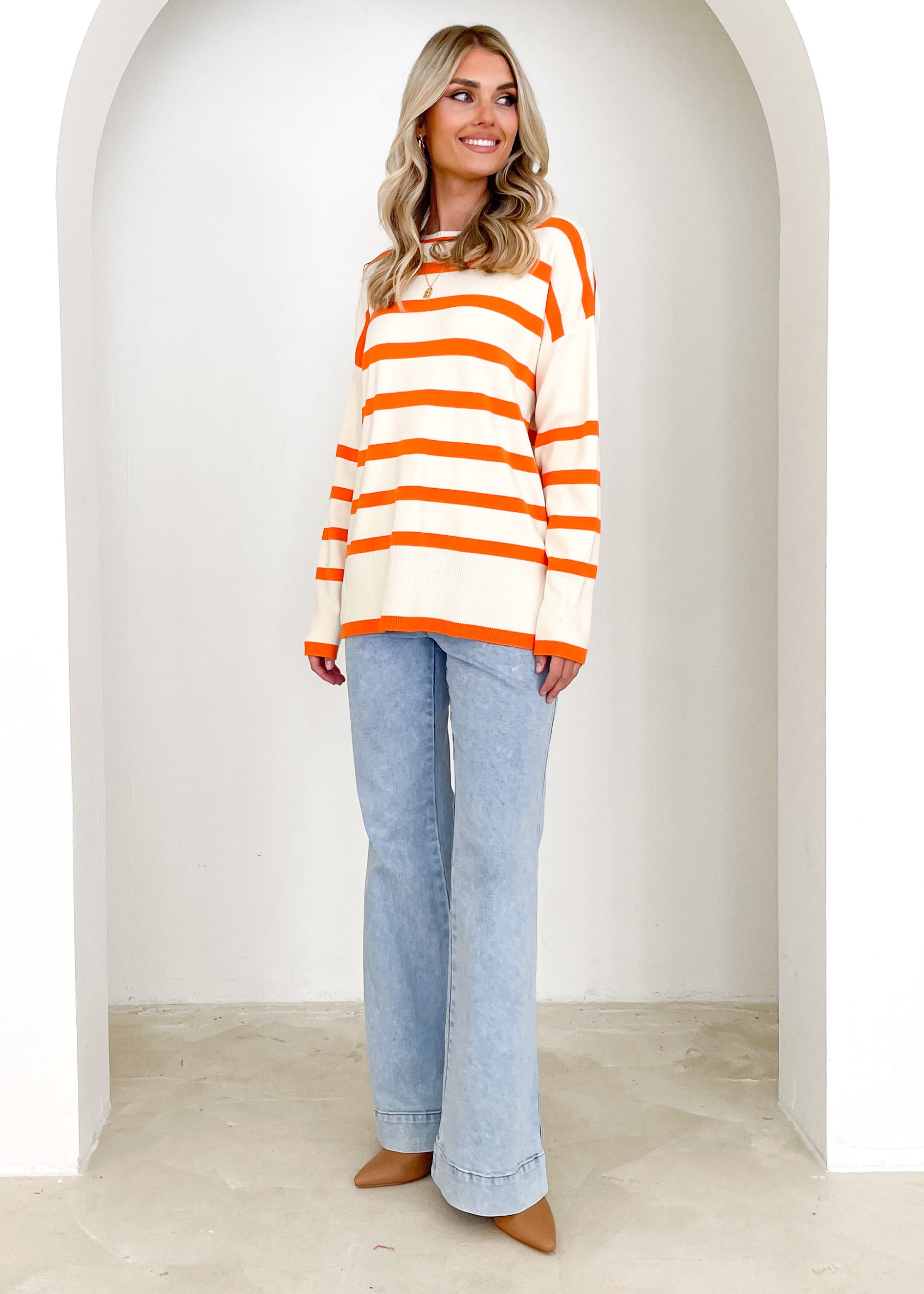 Mauriel Sweater - Orange Stripe