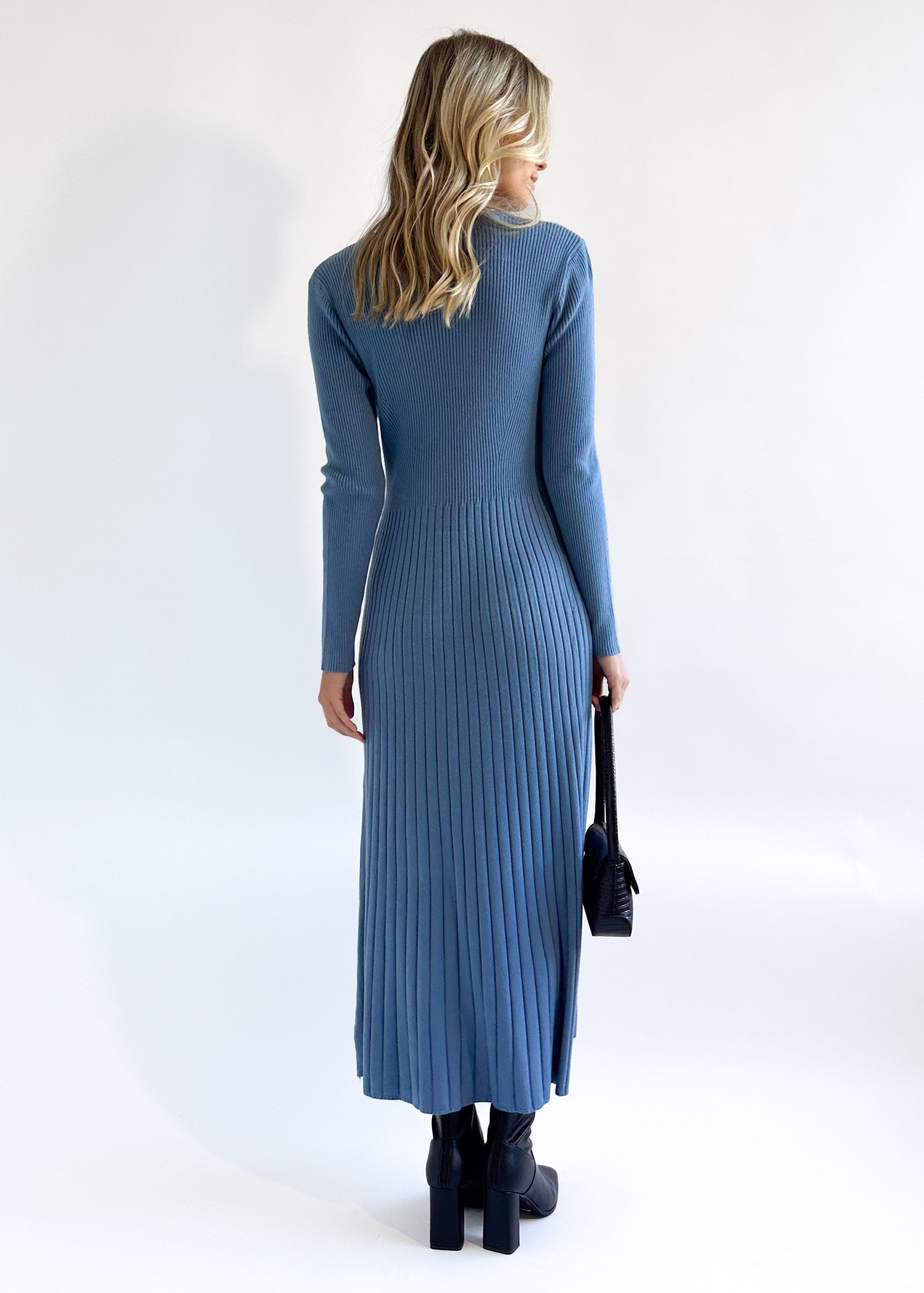 Robine Knit Midi Dress - Blue
