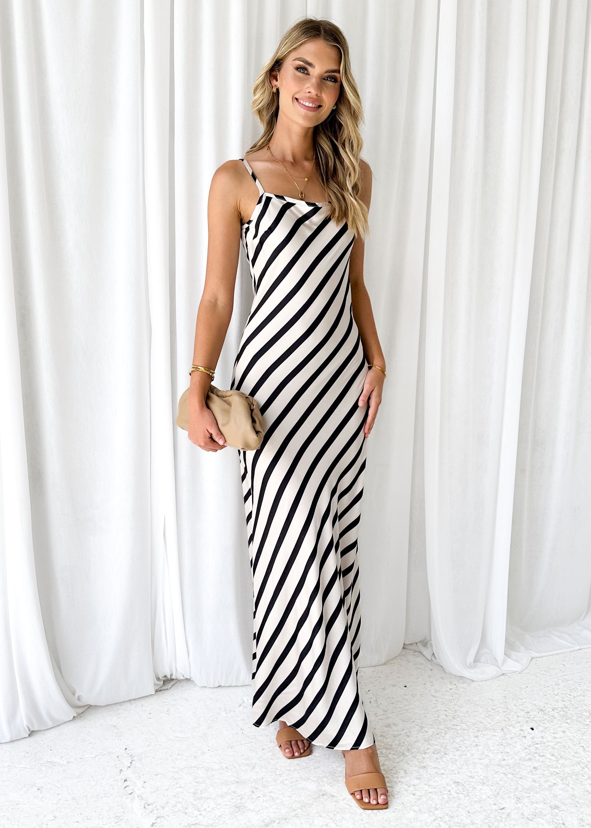 Rachie Maxi Dress - Black Stripe