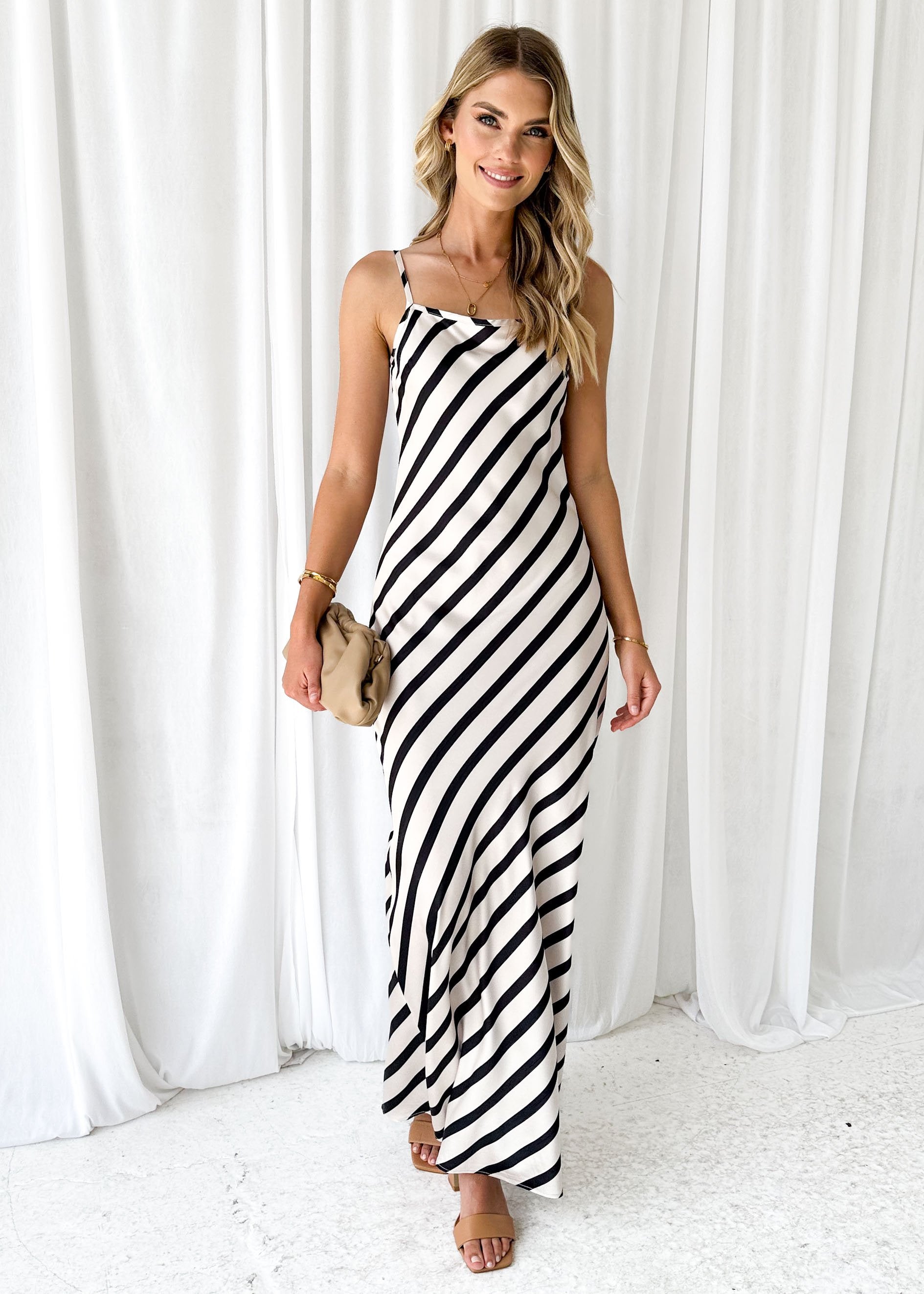 Rachie Maxi Dress - Black Stripe