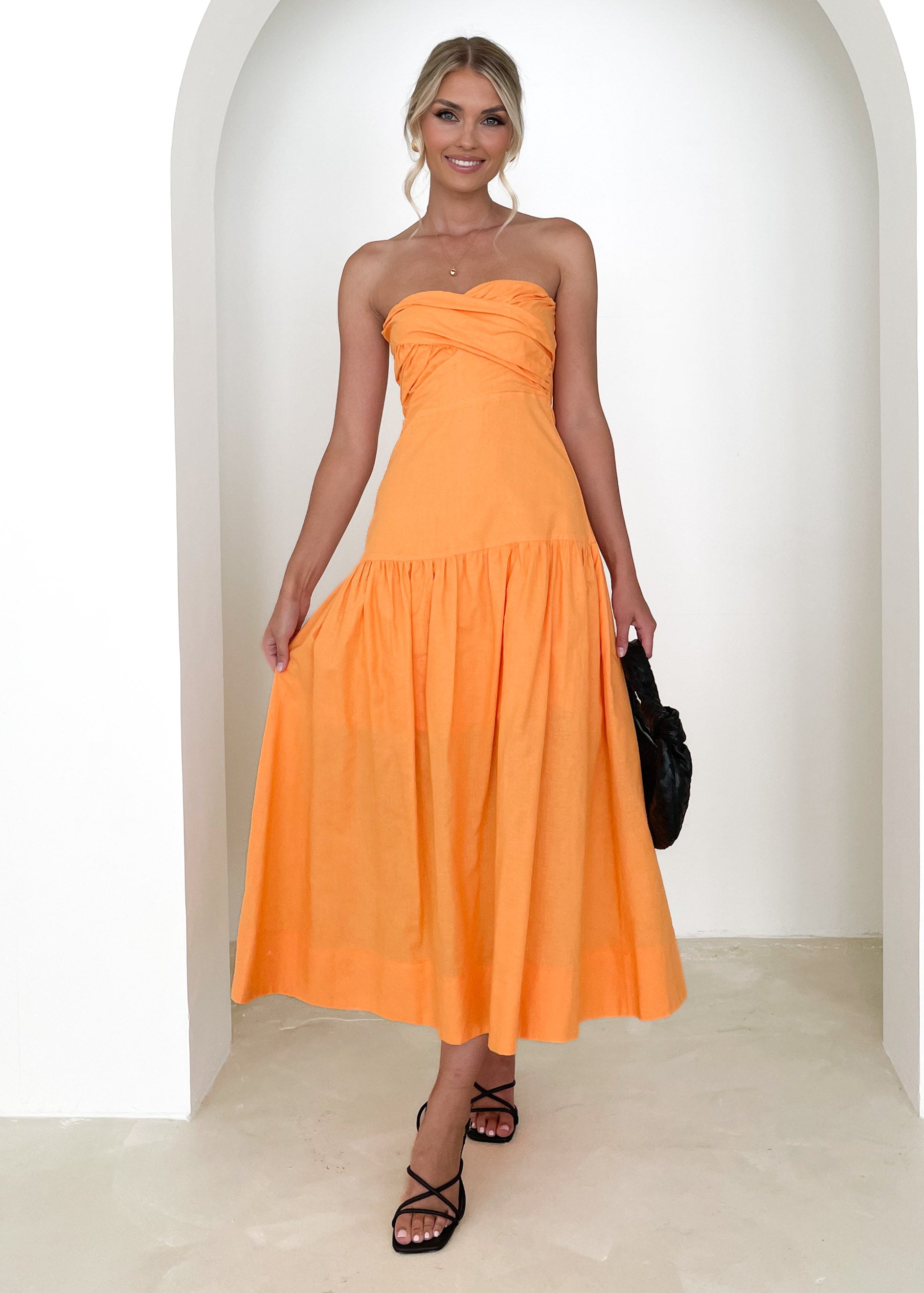 Astara Strapless Midi Dress - Mango