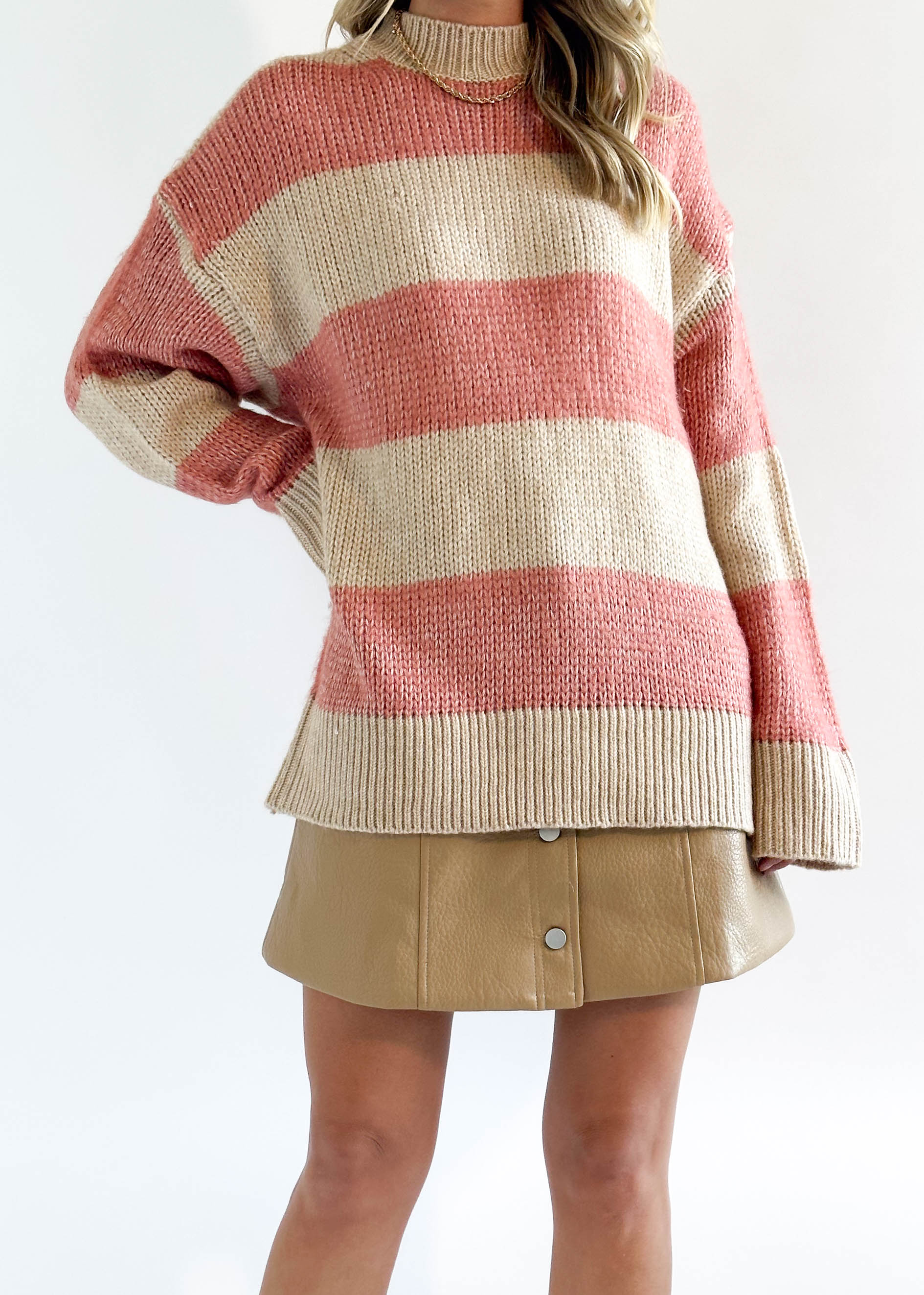 Riviera Sweater - Rose Stripe