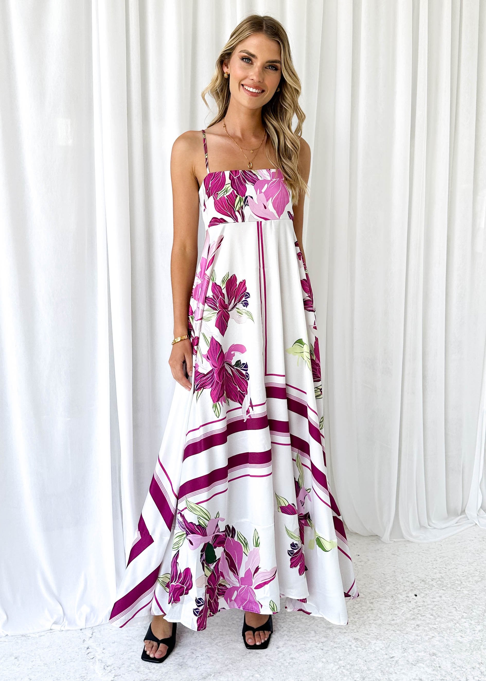 Elide Maxi Dress - Pink Floral