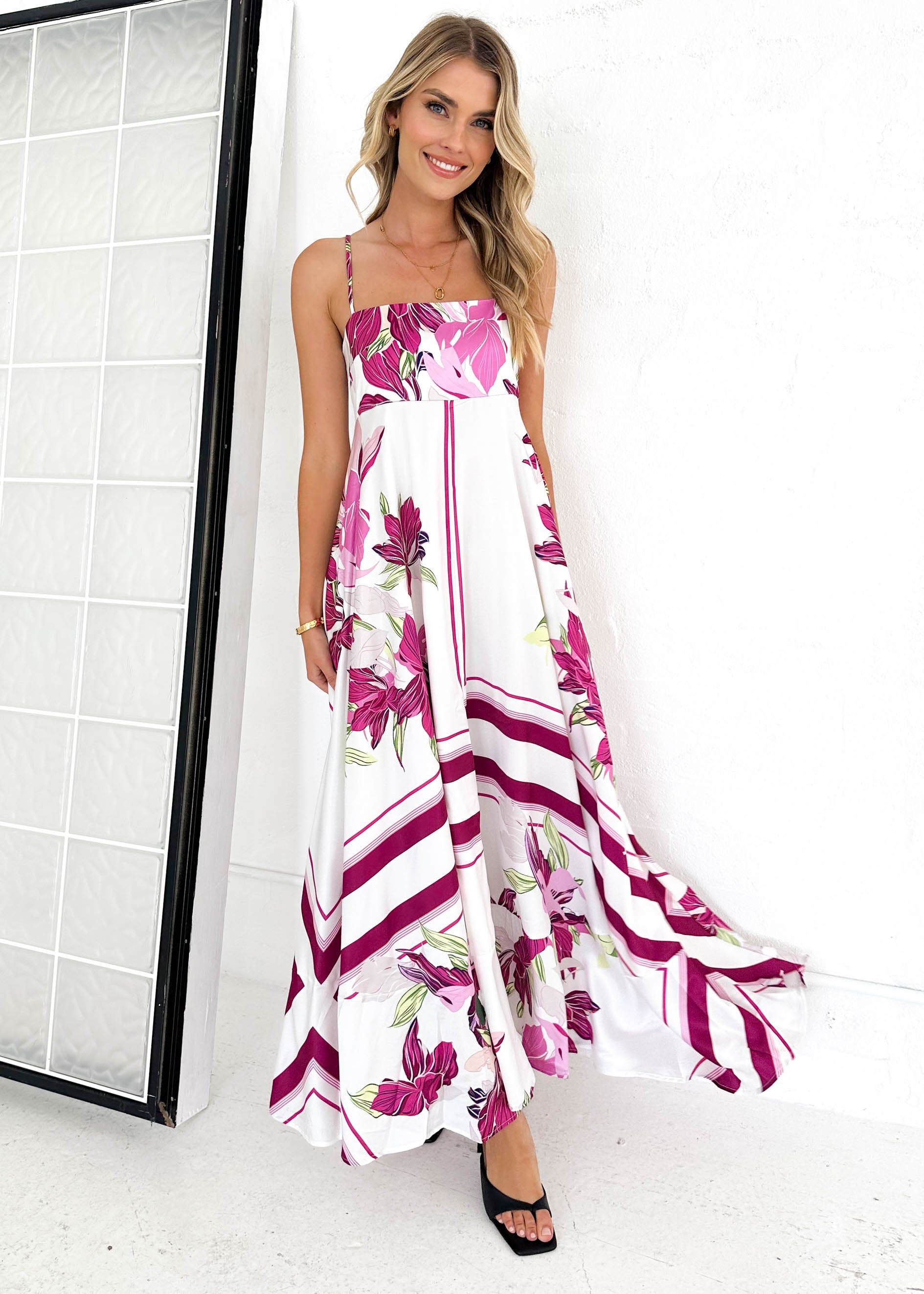Elide Maxi Dress - Pink Floral
