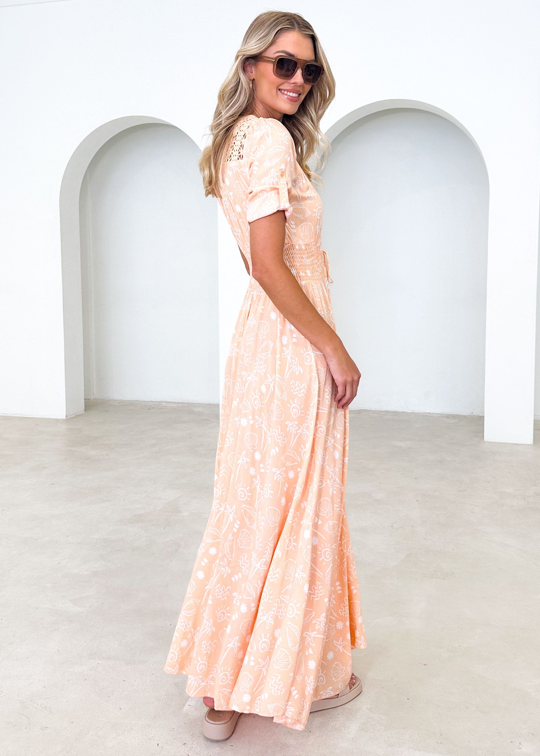 New Romantics Maxi Dress - Peach Island