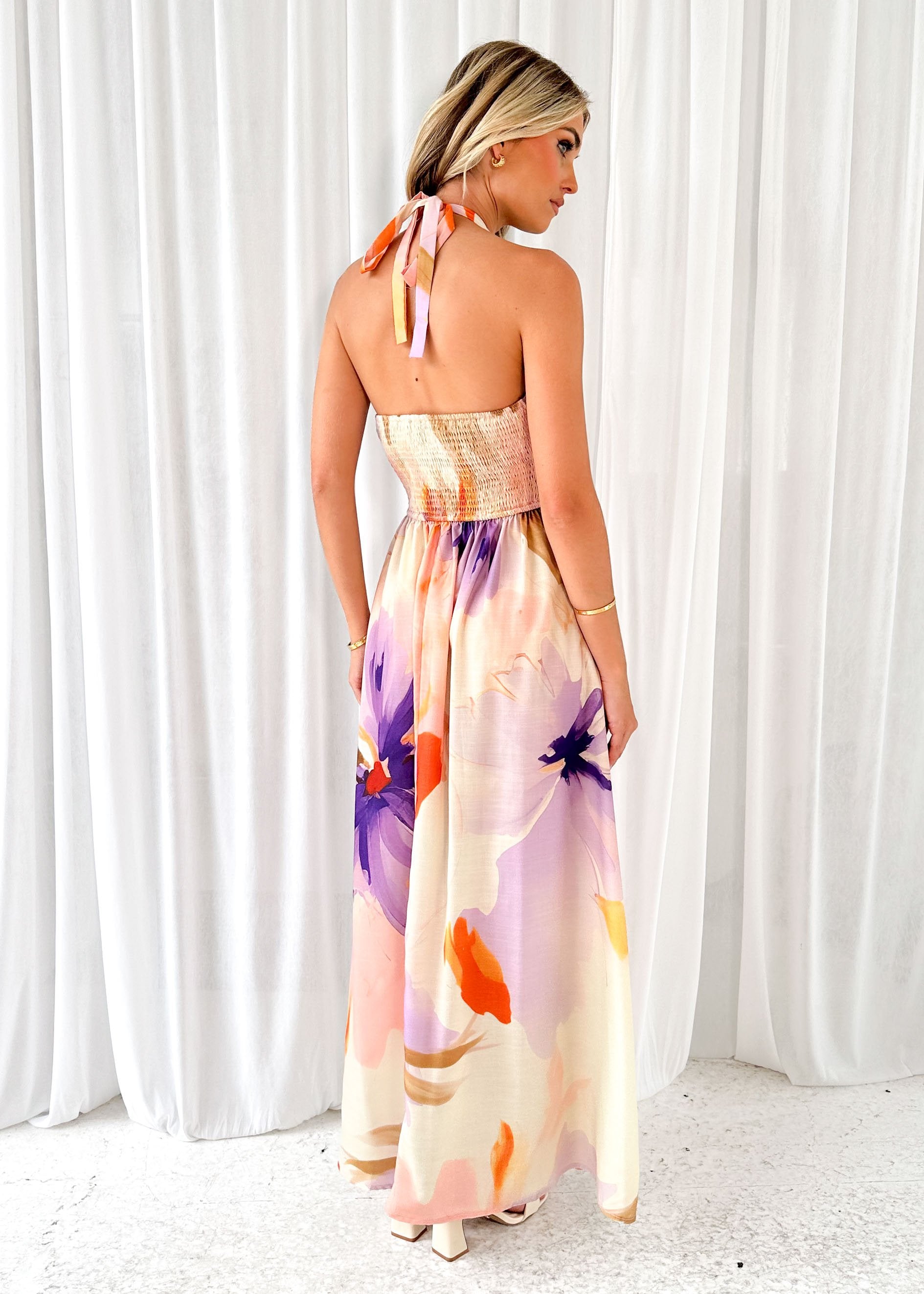 Depas Halter Maxi Dress - Lilac Calypso