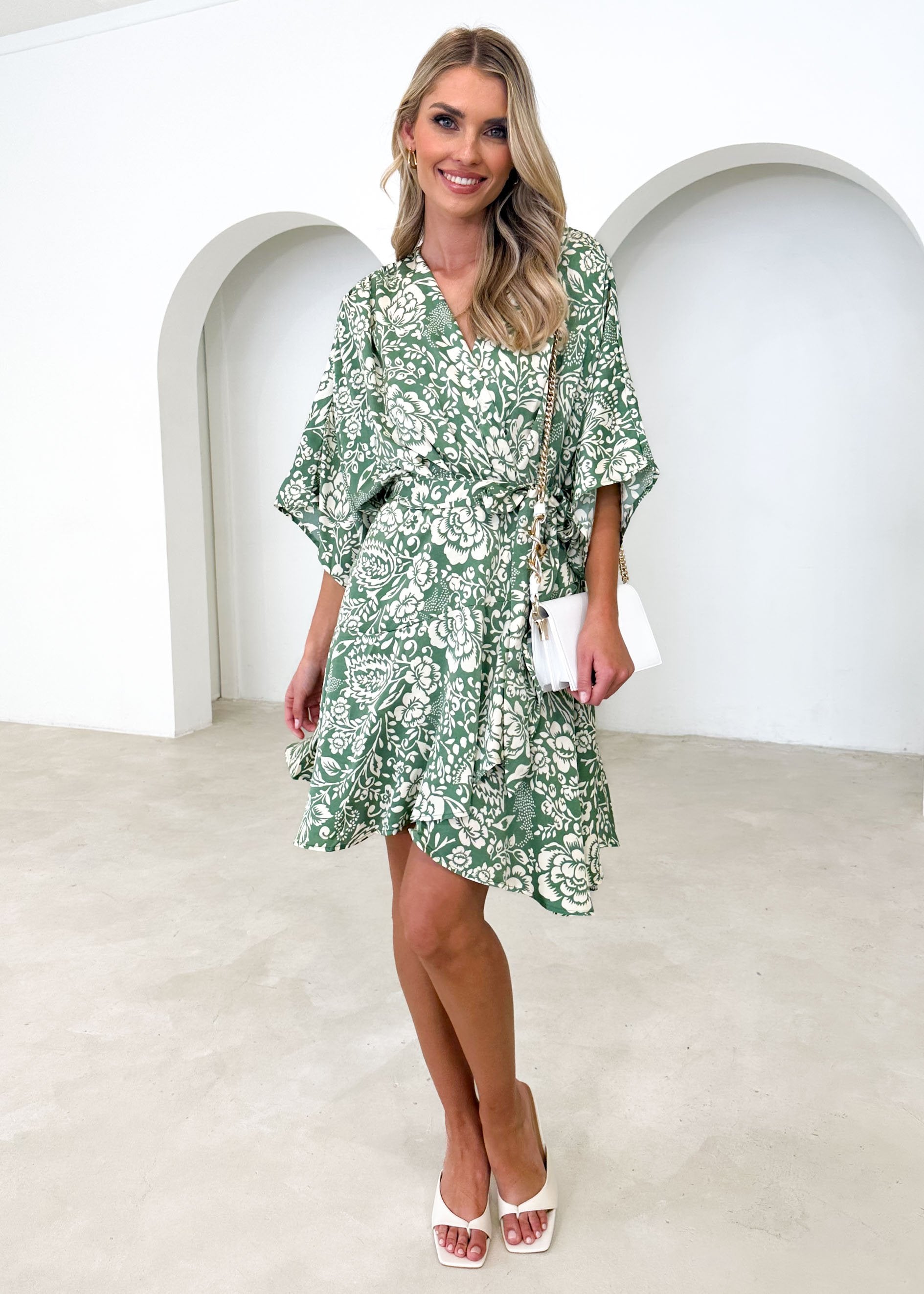 Emmanuela Dress - Olive Floral