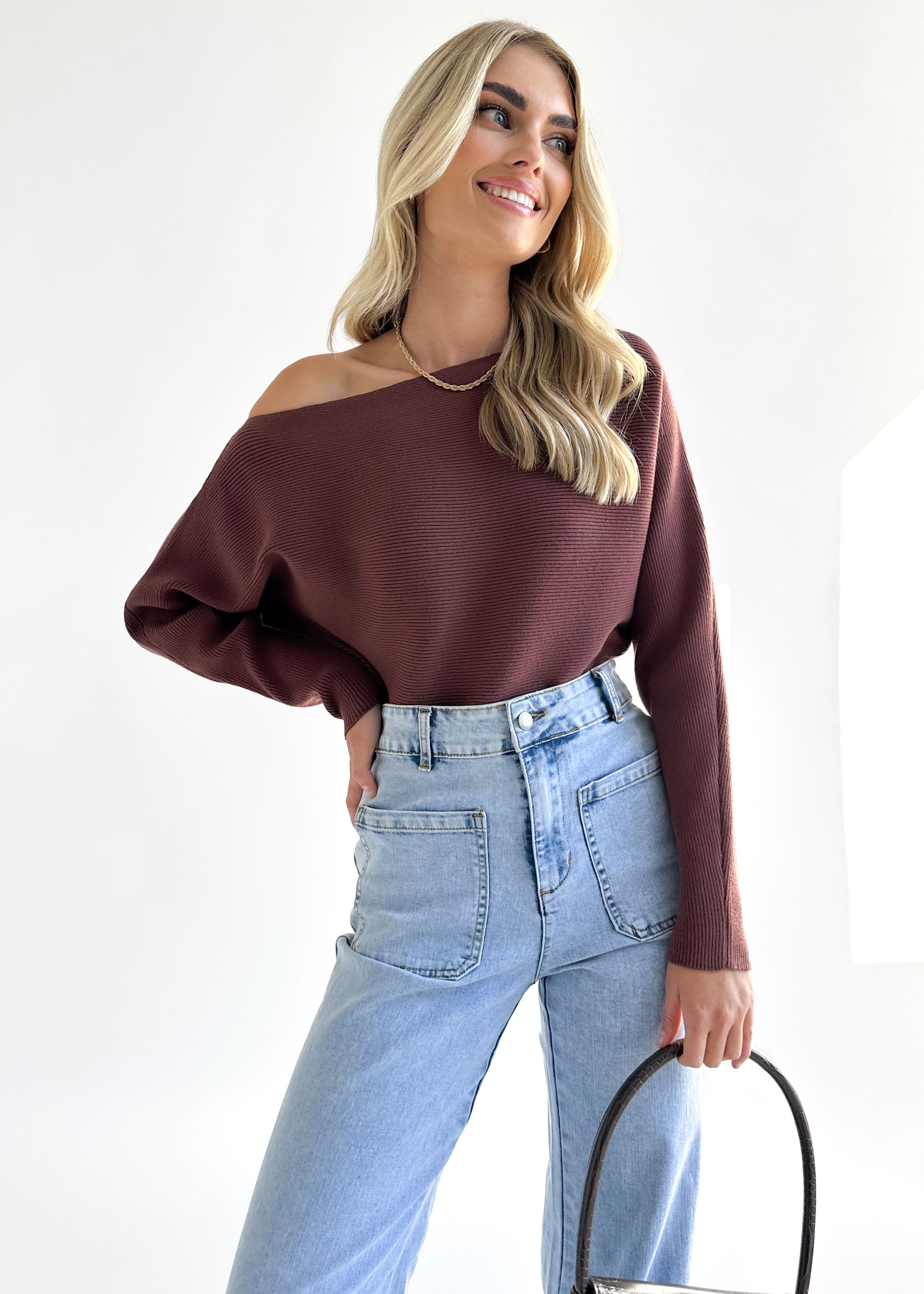 Bloome Knit Top - Chocolate
