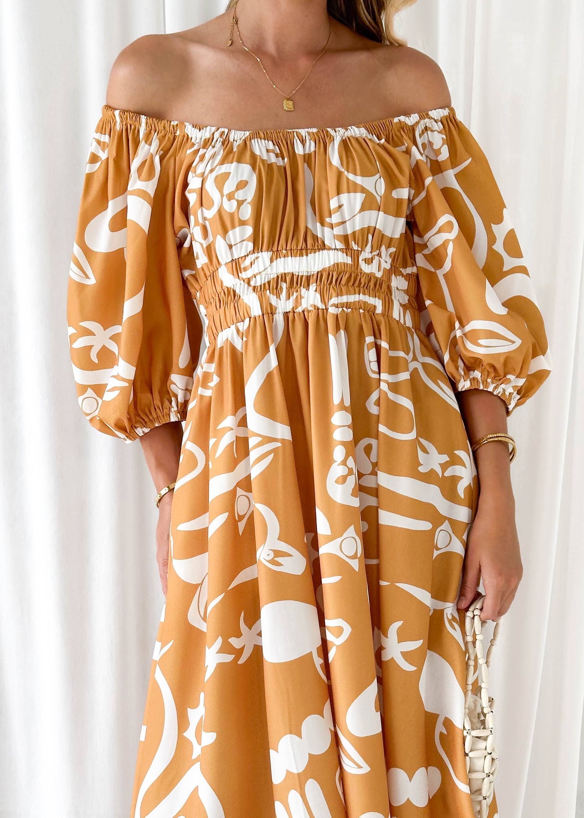 Hattah Maxi Dress - Tuscan Abstract