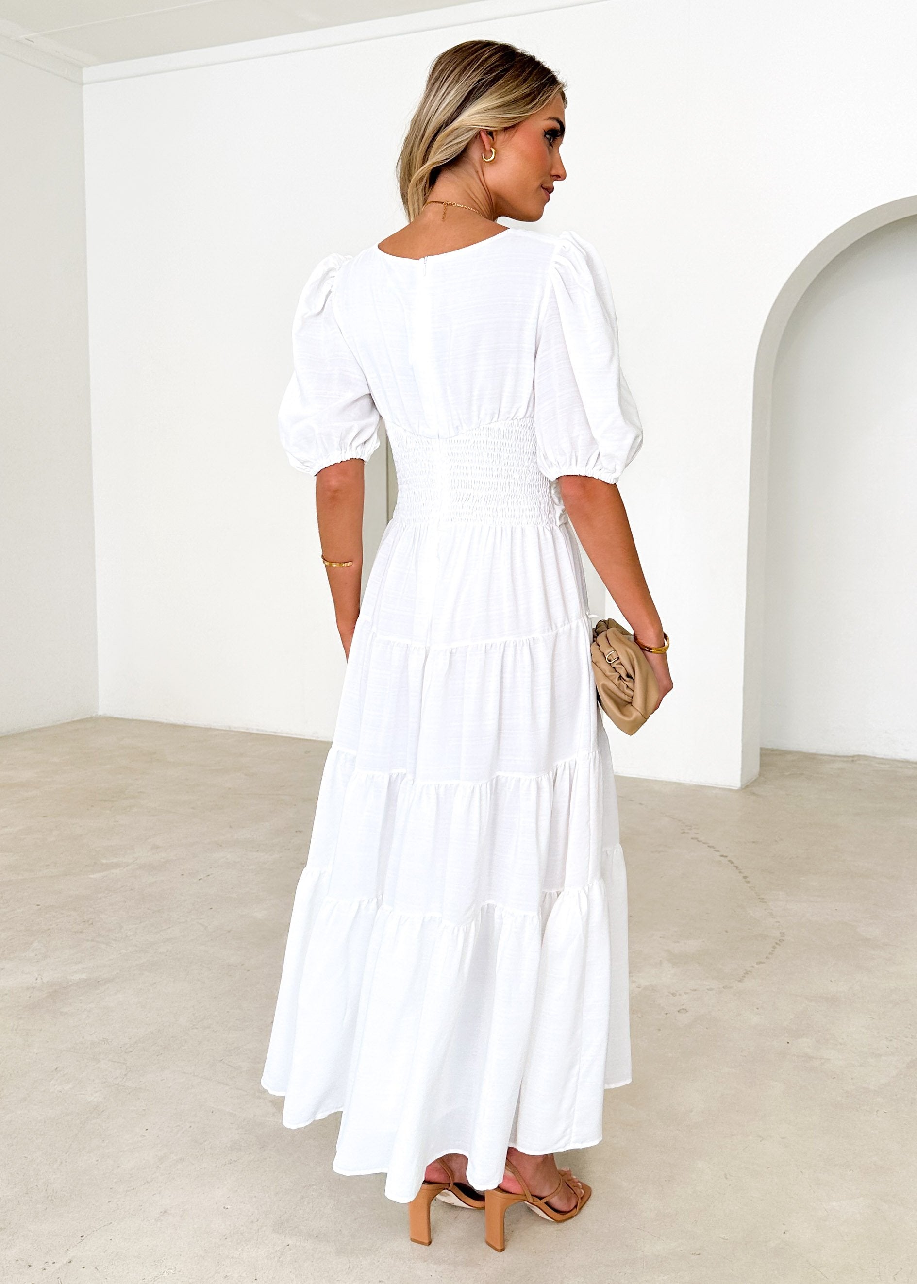 Geerio Maxi Dress - Off White