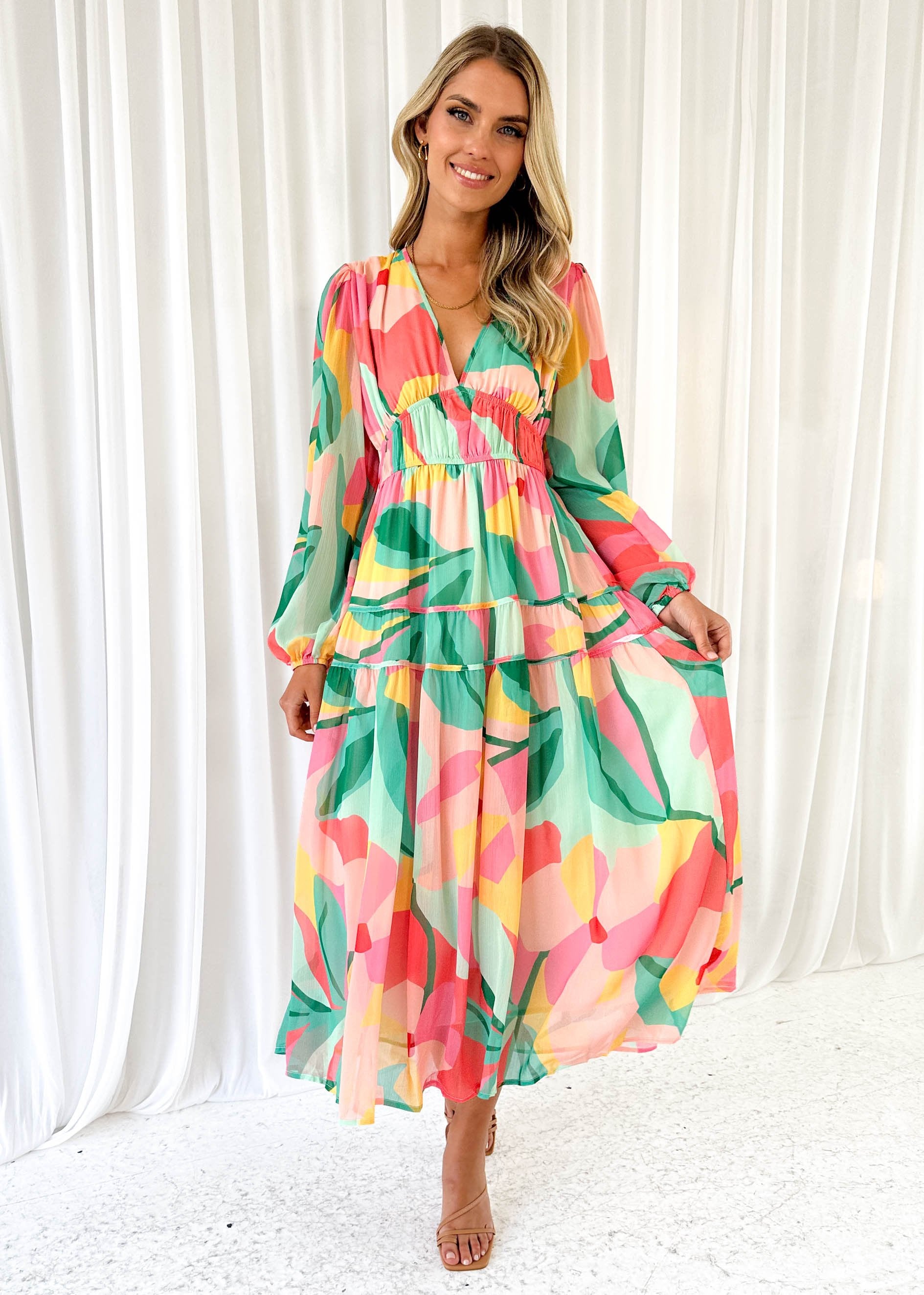 Sylvannah Maxi Dress - Watermelon Spritz