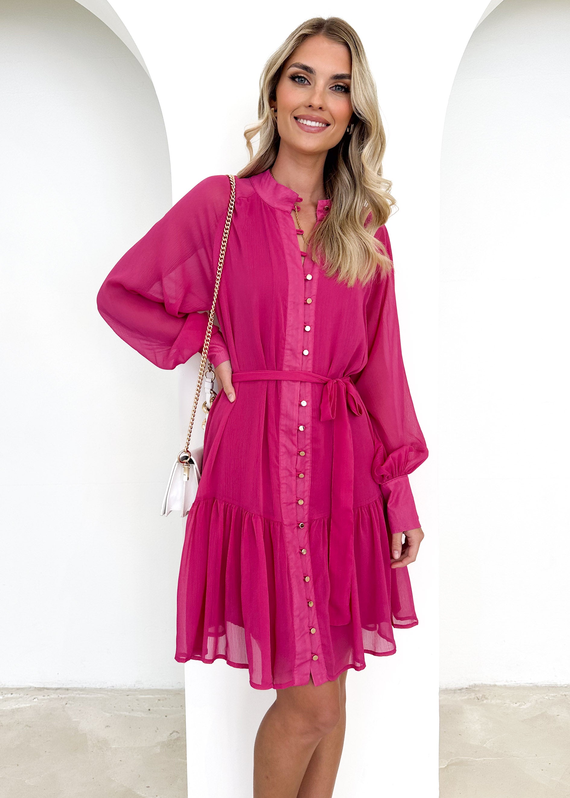 Corella Dress - Hot Pink