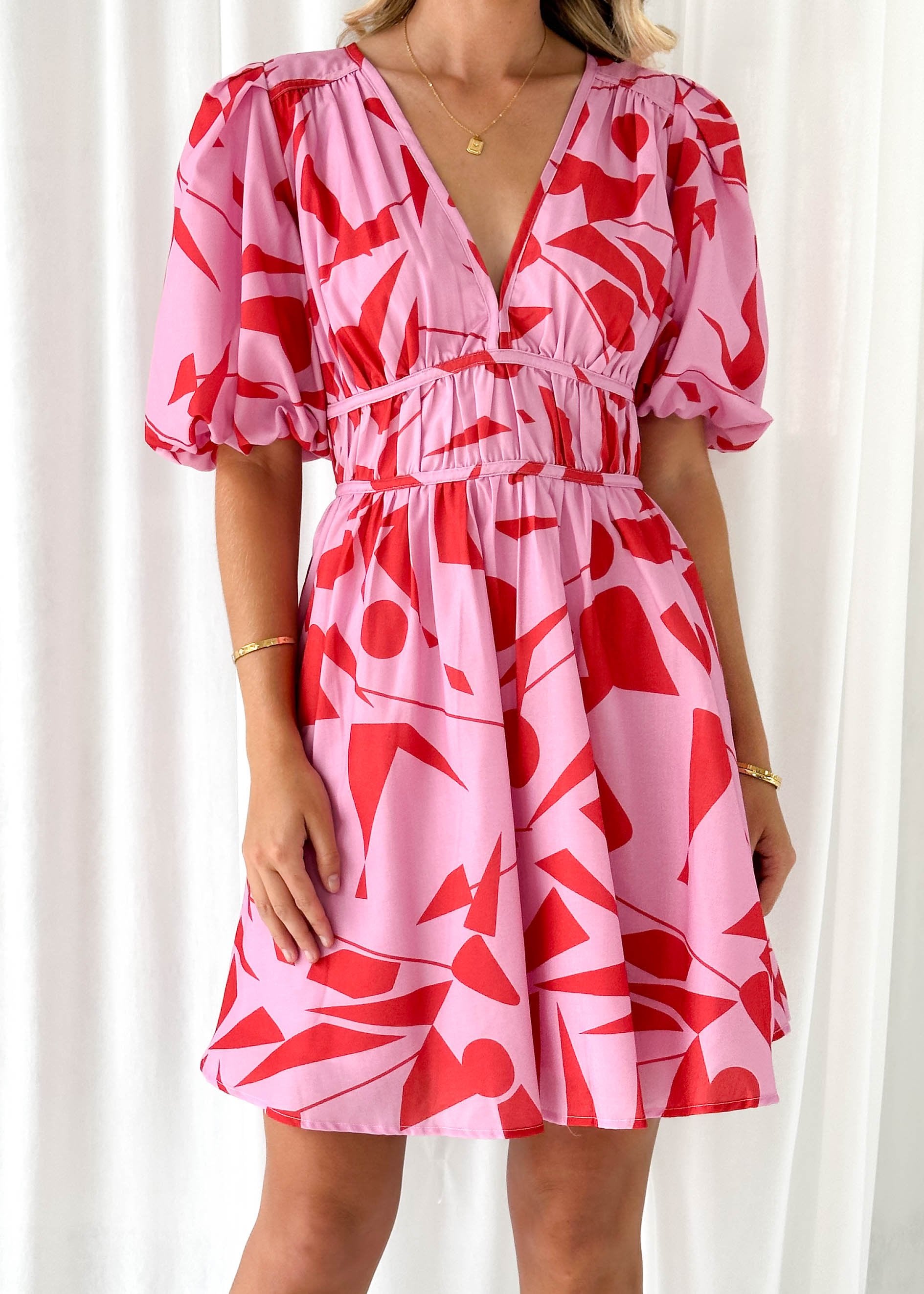 Norah Dress - Pink Geo