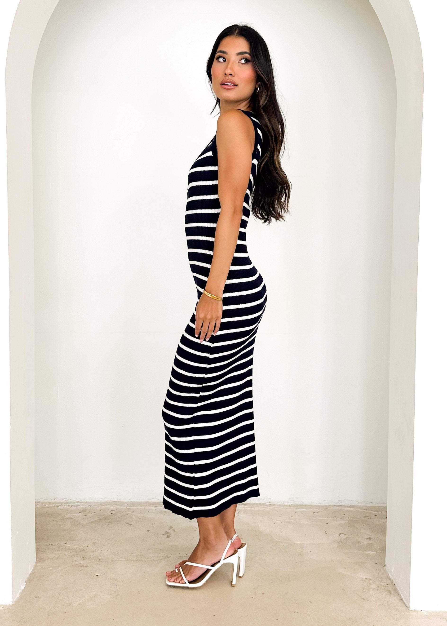 Stella Knit Maxi Dress - Navy Stripe