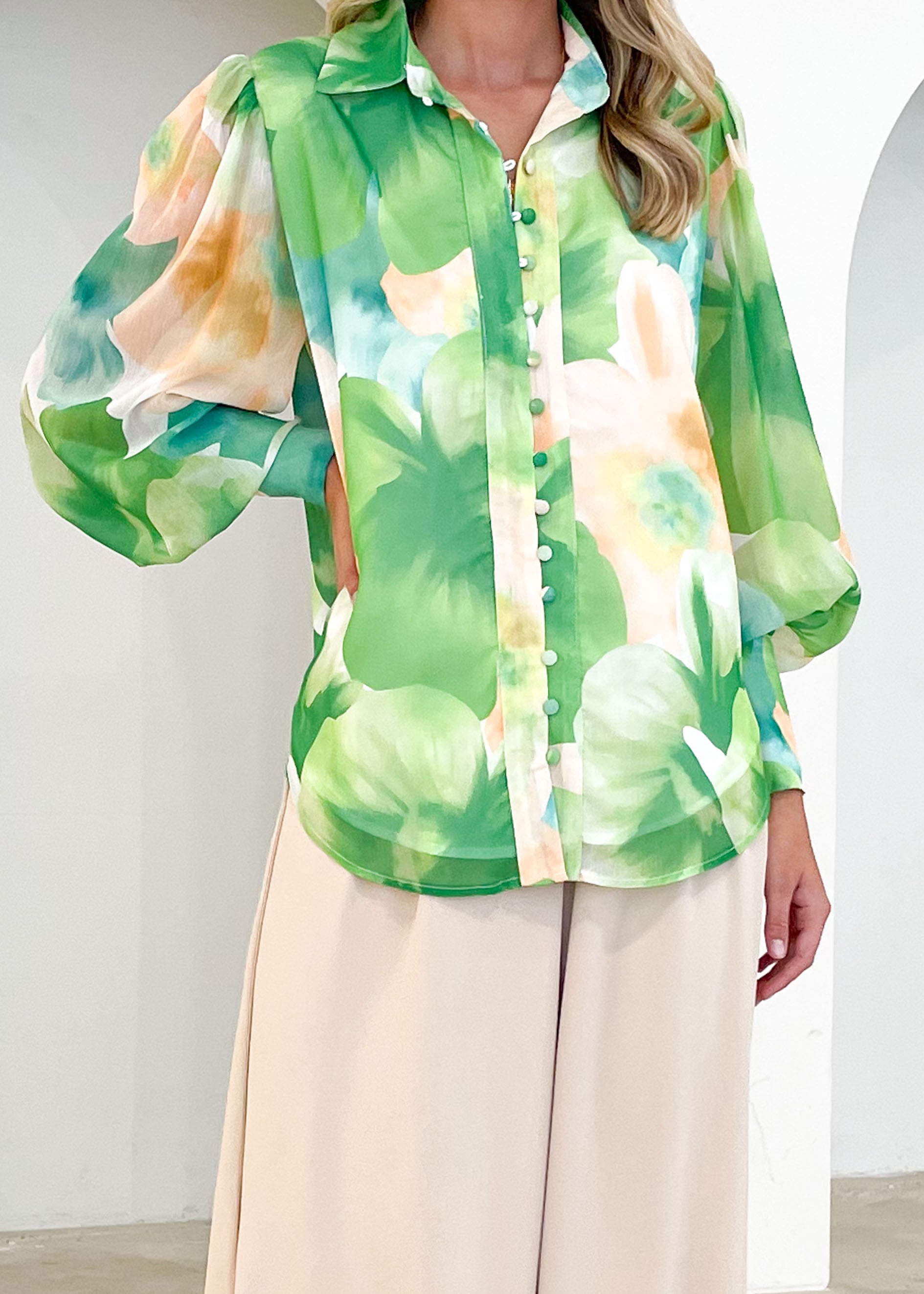 Cellie Shirt - Green Viola