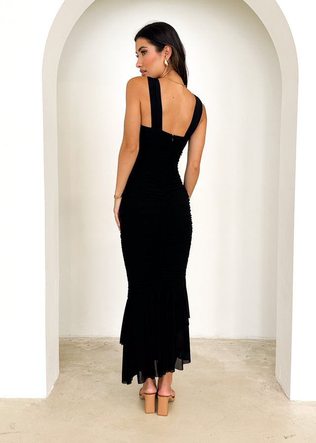 Luella Mesh Maxi Dress - Black