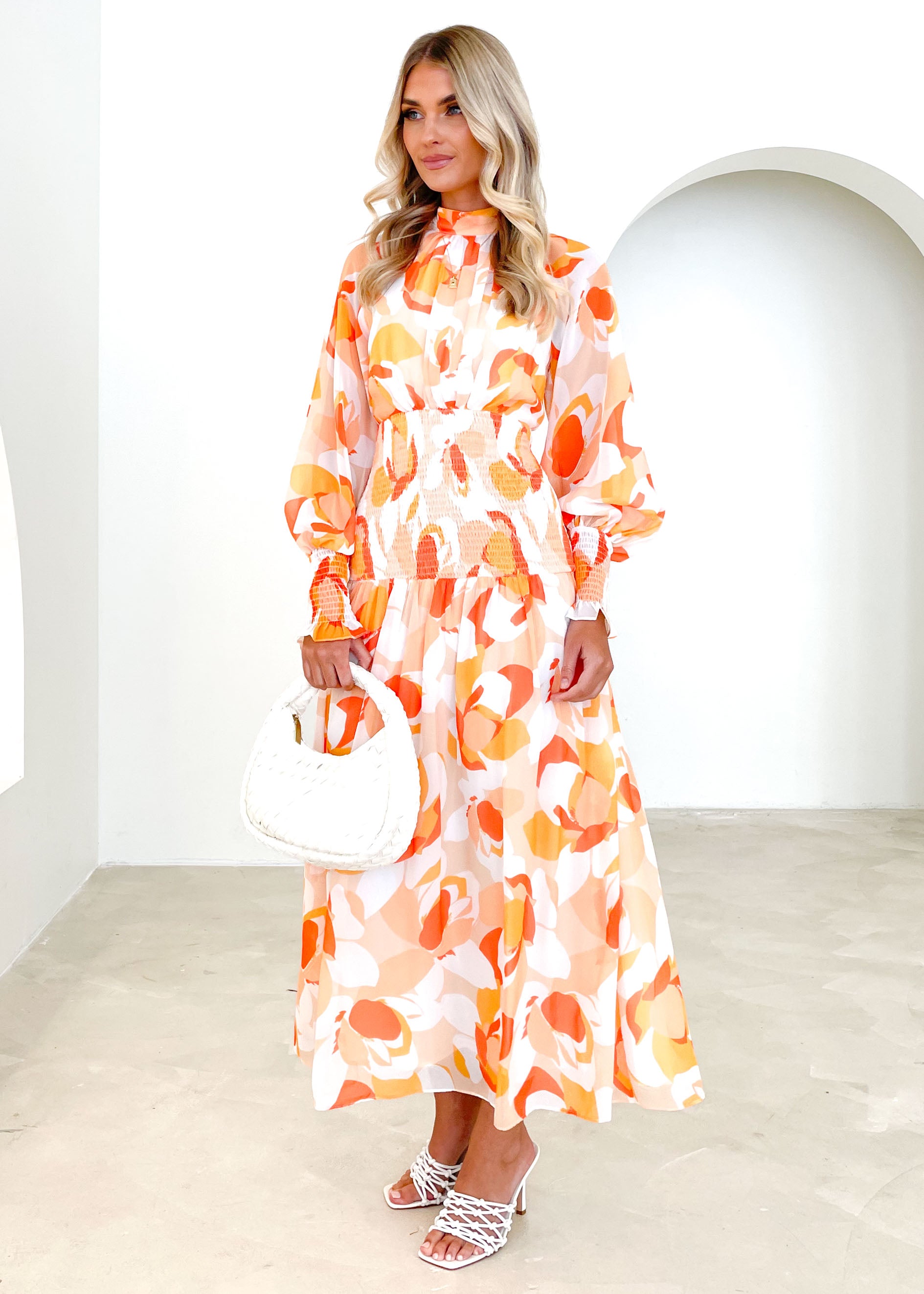 Lucindia Midi Dress - Mango Abstract