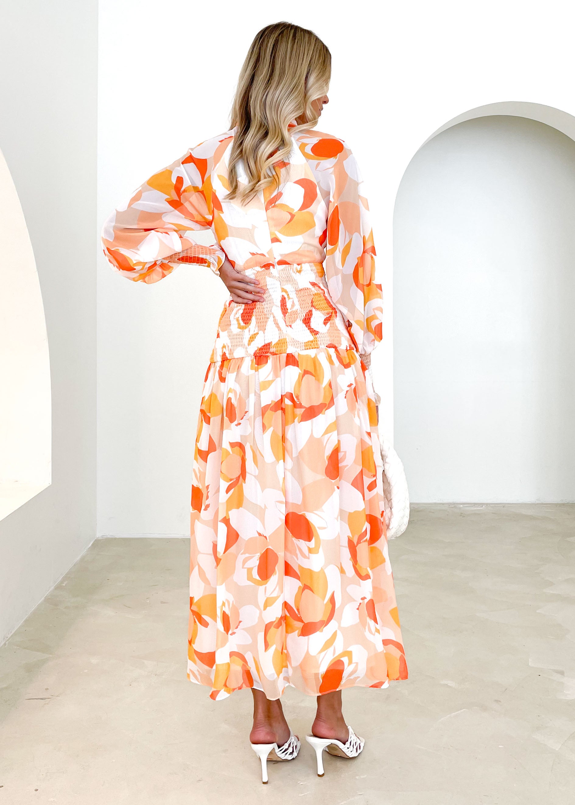 Lucindia Midi Dress - Mango Abstract