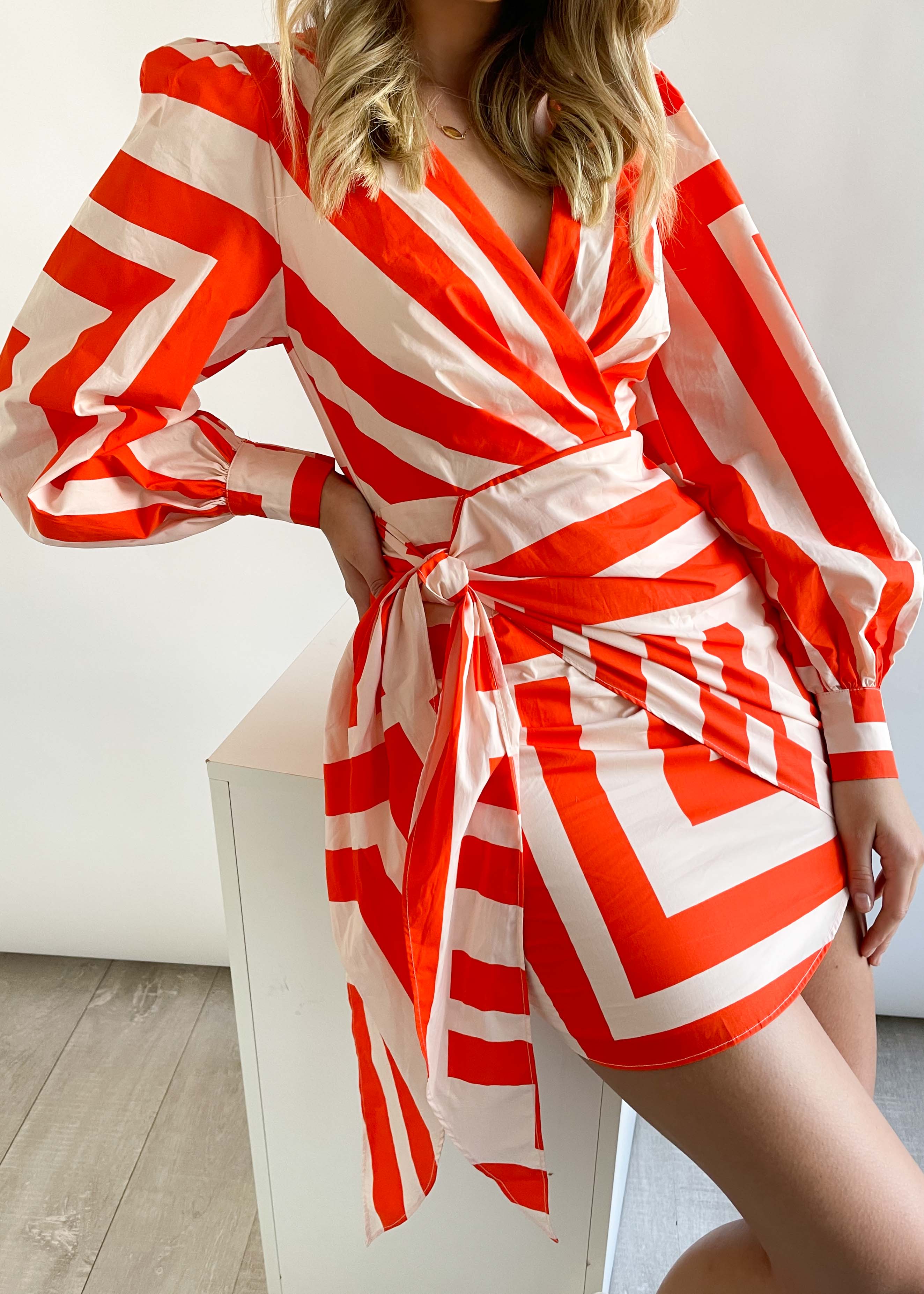 Devora Dress - Orange Stripe