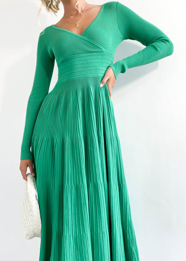 Alise Knit Midi Dress - Green