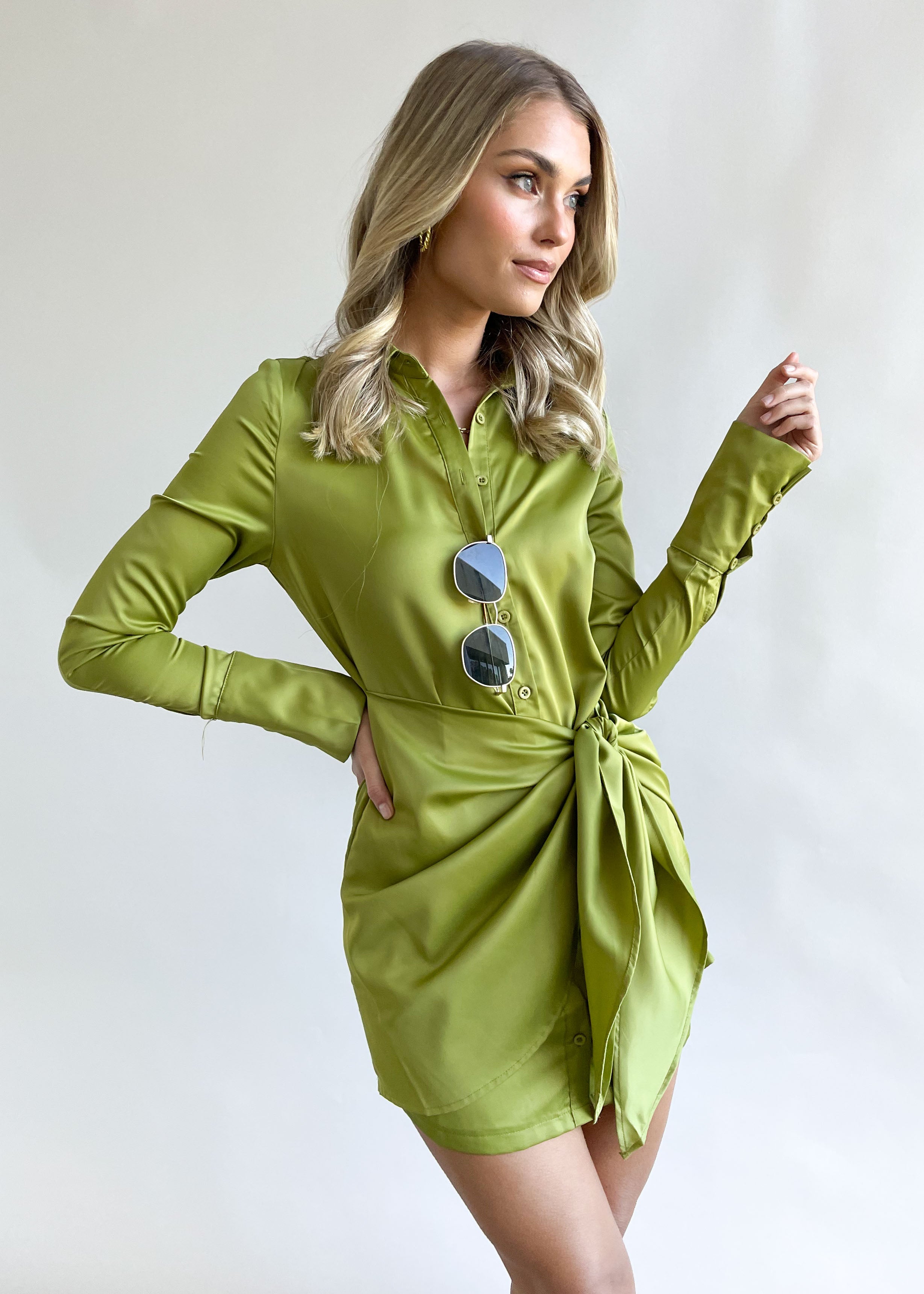 Soliana Shirt Dress - Olive